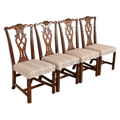 Drexel Heritage Georgian Carved Mahogany Dining Chairs, Set of Four