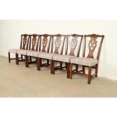 Drexel Heritage Georgian Carved Mahogany Dining Chairs, Set of Six