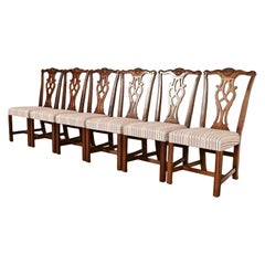 Drexel Heritage Georgian Carved Mahogany Dining Chairs, Set of Six