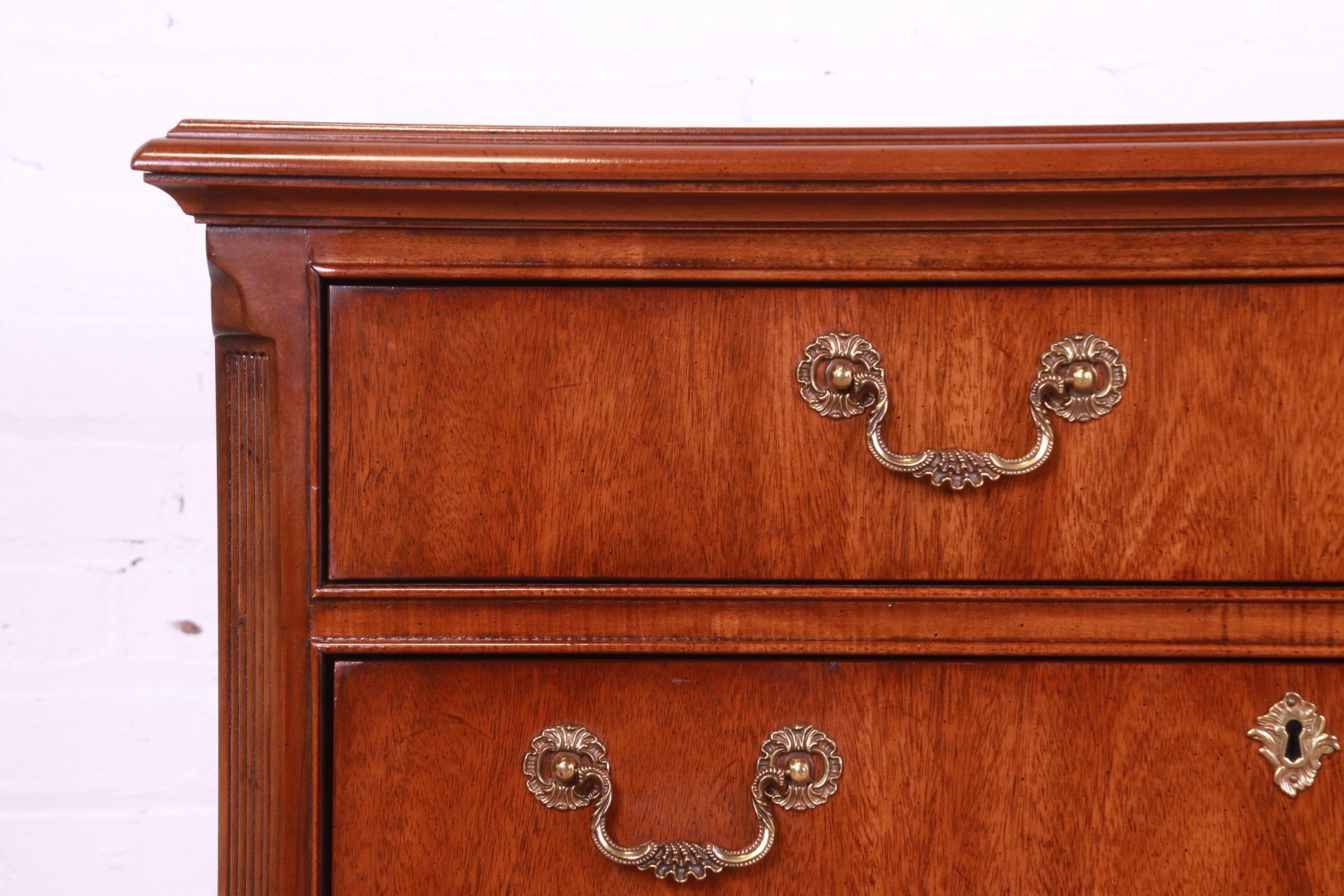 20th Century Drexel Heritage Georgian Carved Mahogany Dresser or Credenza For Sale