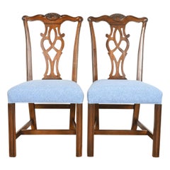 Drexel Heritage Georgian Carved Mahogany Side Chairs o Sedie da pranzo, coppia