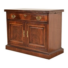 Drexel Heritage Georgian Flame Mahogany Flip Top Buffet Server or Bar Cabinet