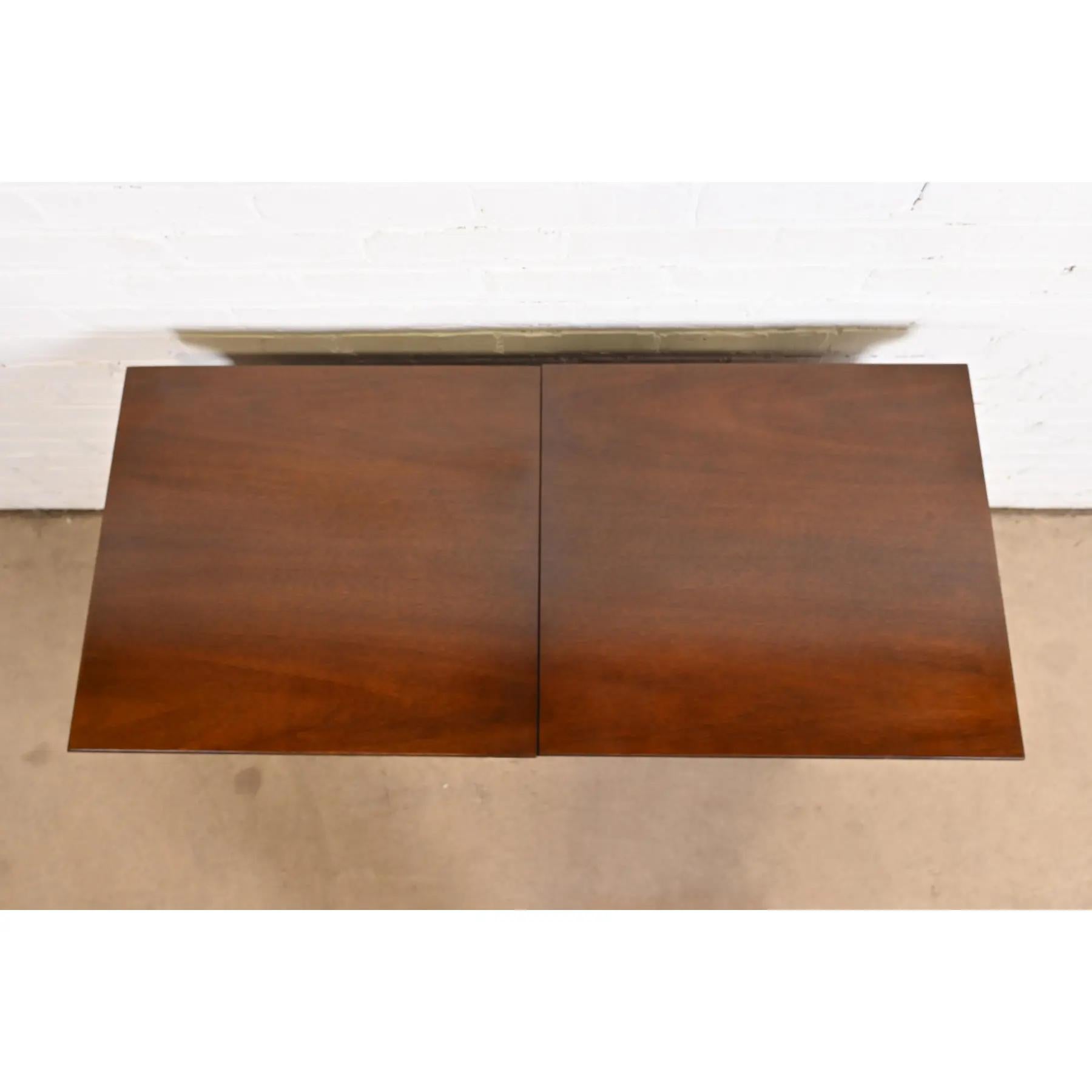 Brass Drexel Heritage Georgian Flame Mahogany Flip Top Server or Bar Cabinet For Sale