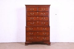 Drexel Heritage Georgian Mahogany Chest on Chest Highboy Dresser
