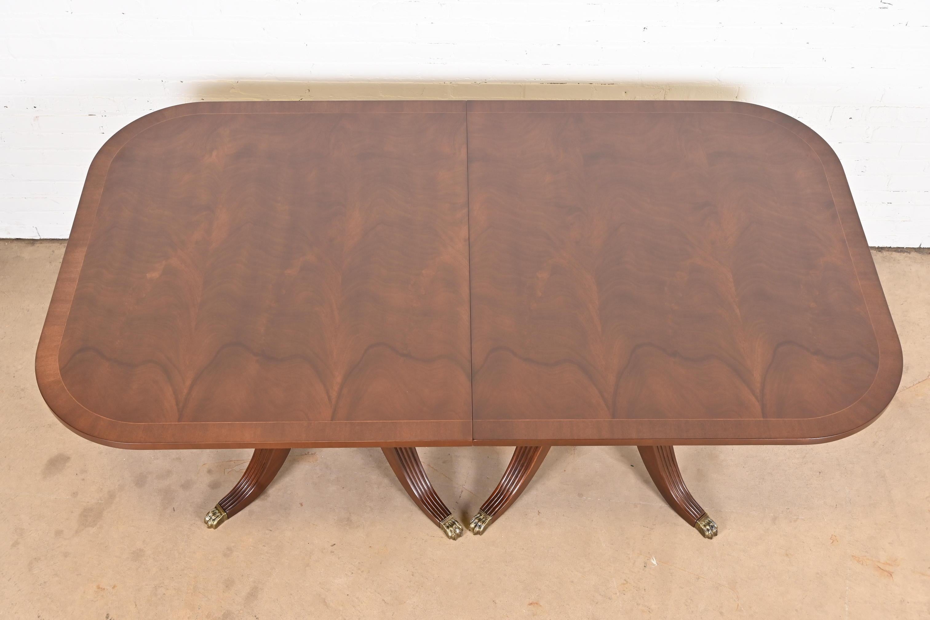 Drexel Heritage Georgian Mahogany Double Pedestal Dining Table, Newly Refinished 5