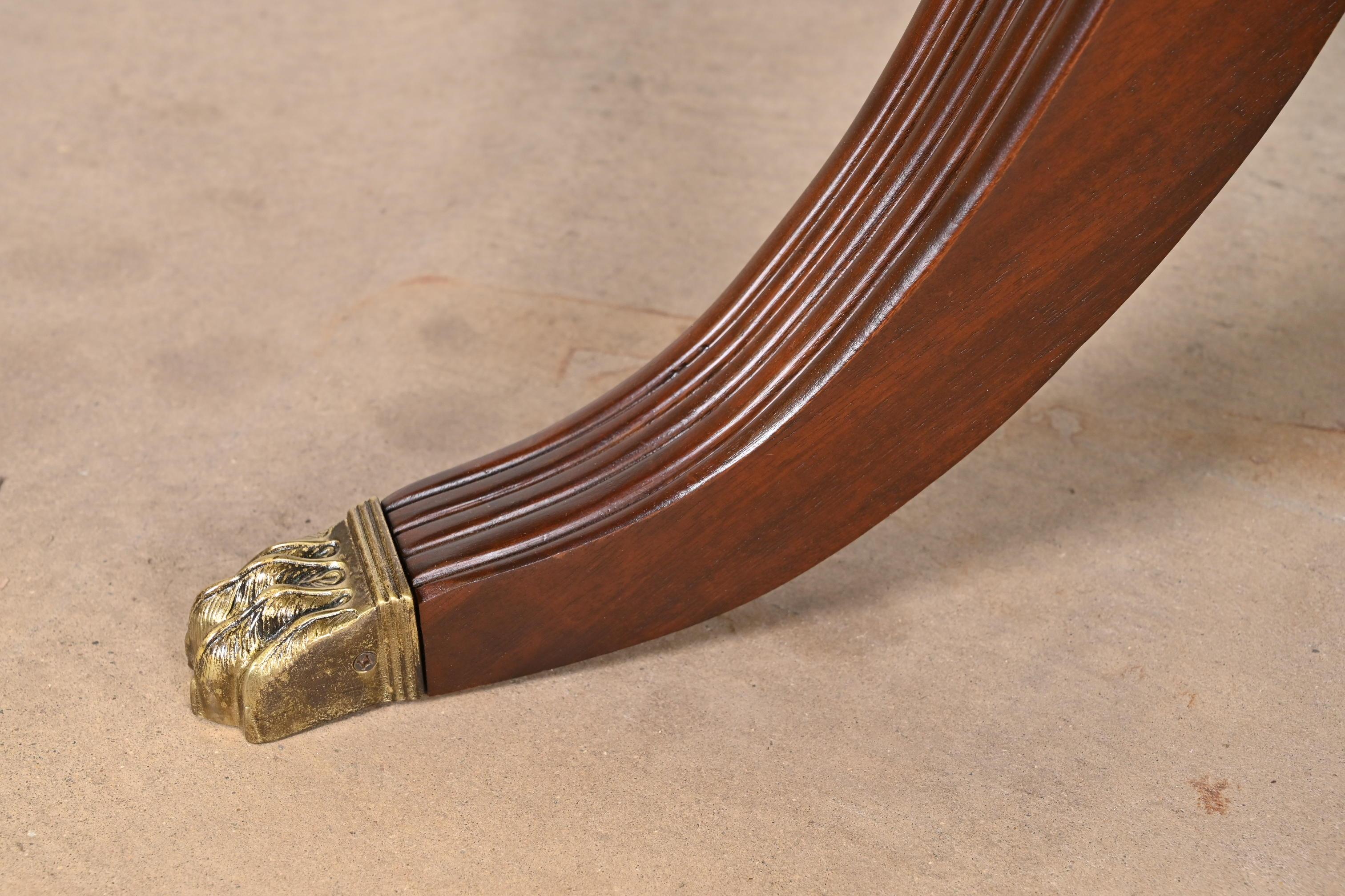 Drexel Heritage Georgian Mahogany Double Pedestal Dining Table, Newly Refinished 8