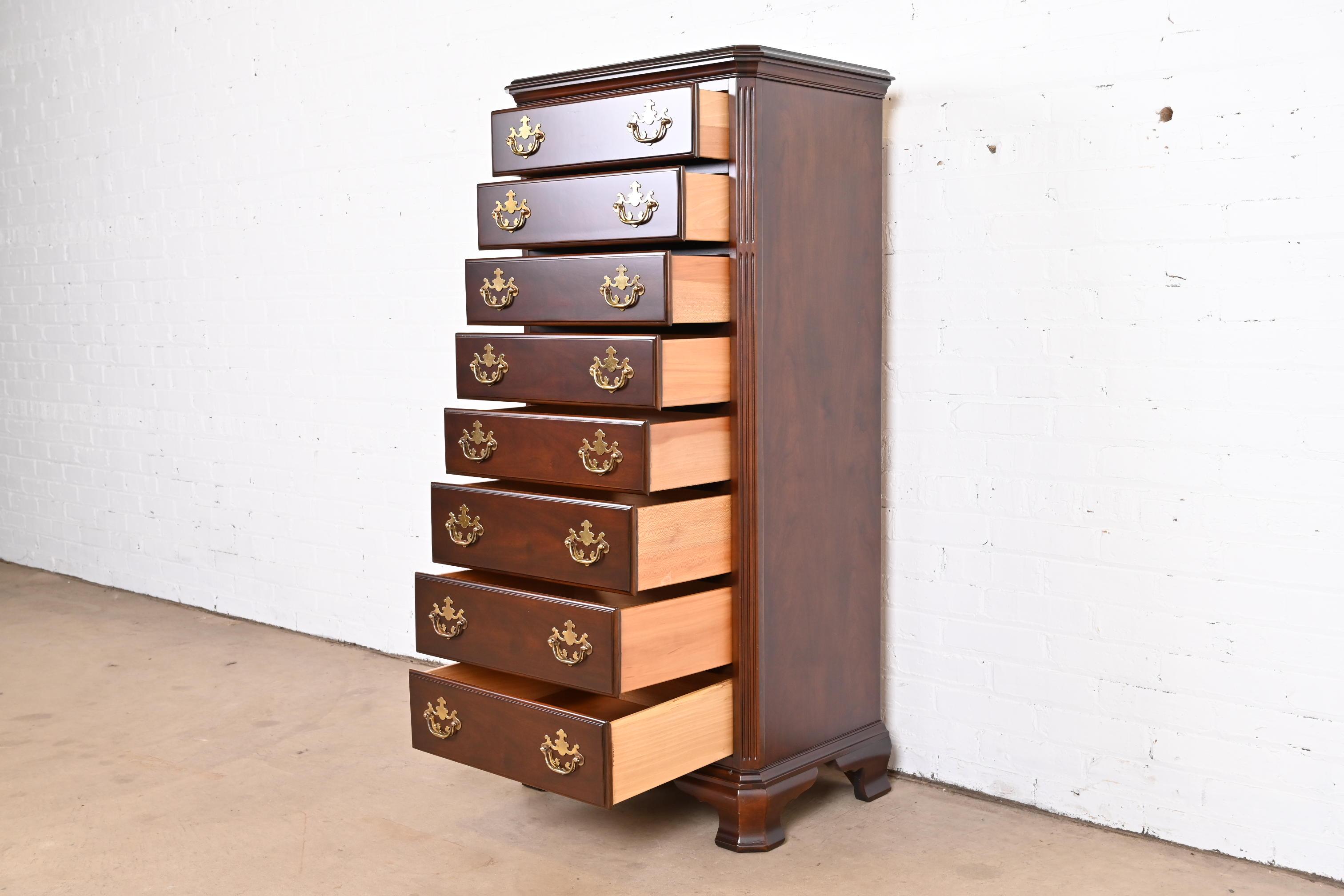 20th Century Drexel Heritage Georgian Solid Cherry Wood Lingerie Chest