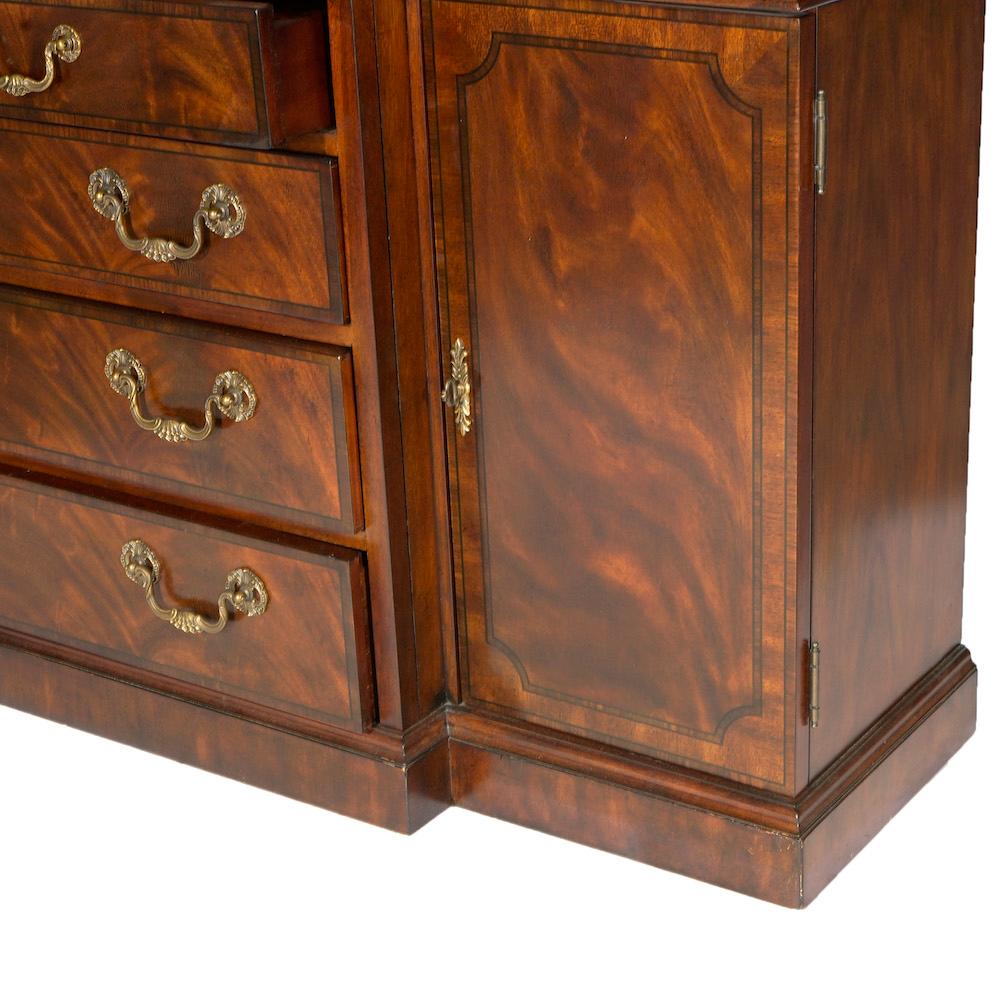 Drexel Heritage Georgian Style Flame Mahogany Banded & Inlaid Breakfront 20th C 7