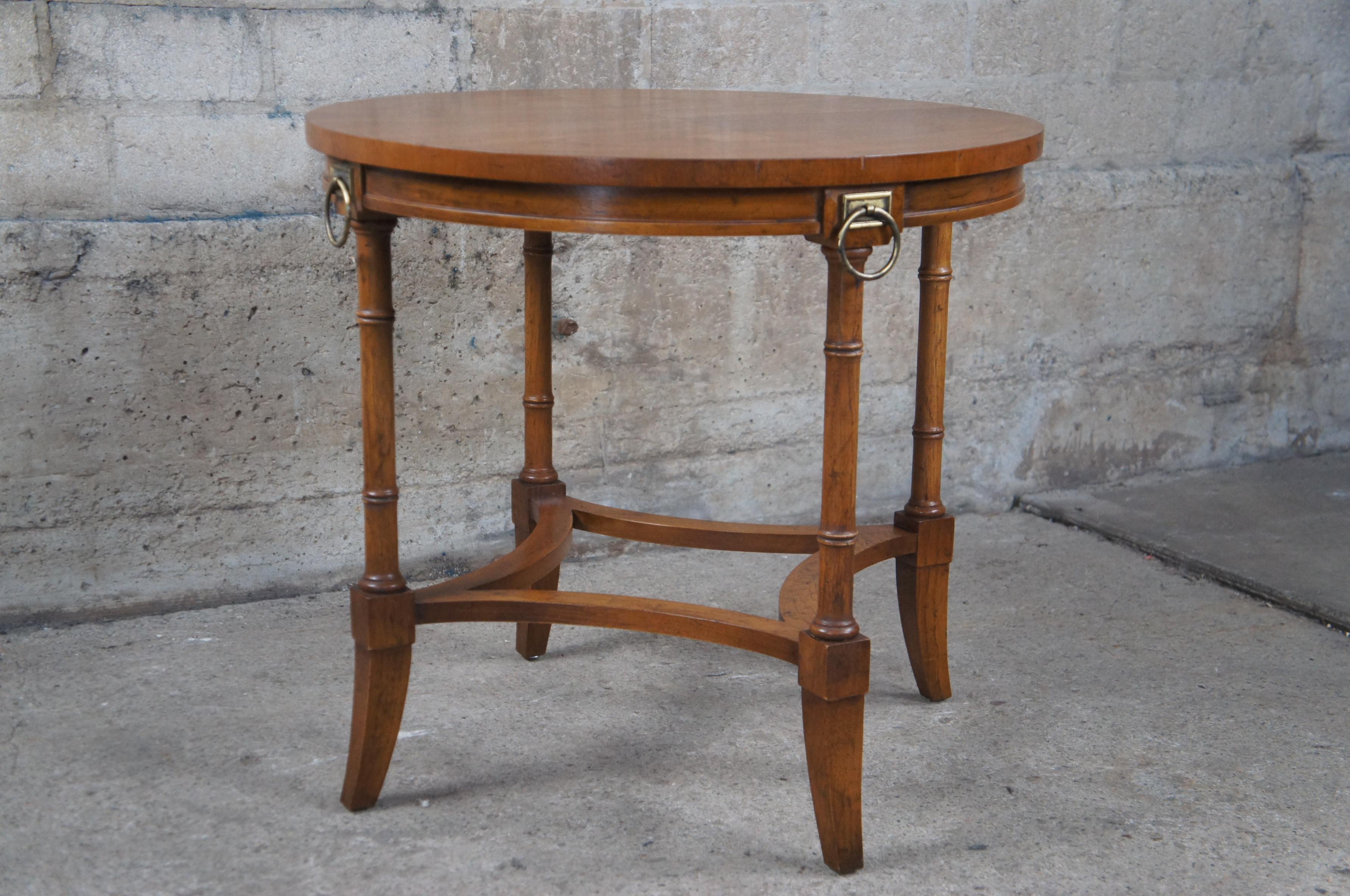Drexel Heritage Grand Tour French Empire Campaign Style Walnut Side Accent Table 6