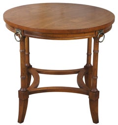 Drexel Heritage Grand Tour French Empire Campaign Style Walnut Side Accent Table