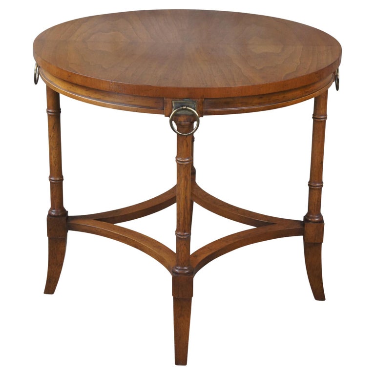 Drexel Heritage Grand Tour French Empire Campaign Style Walnut Side Accent Table at 1stDibs