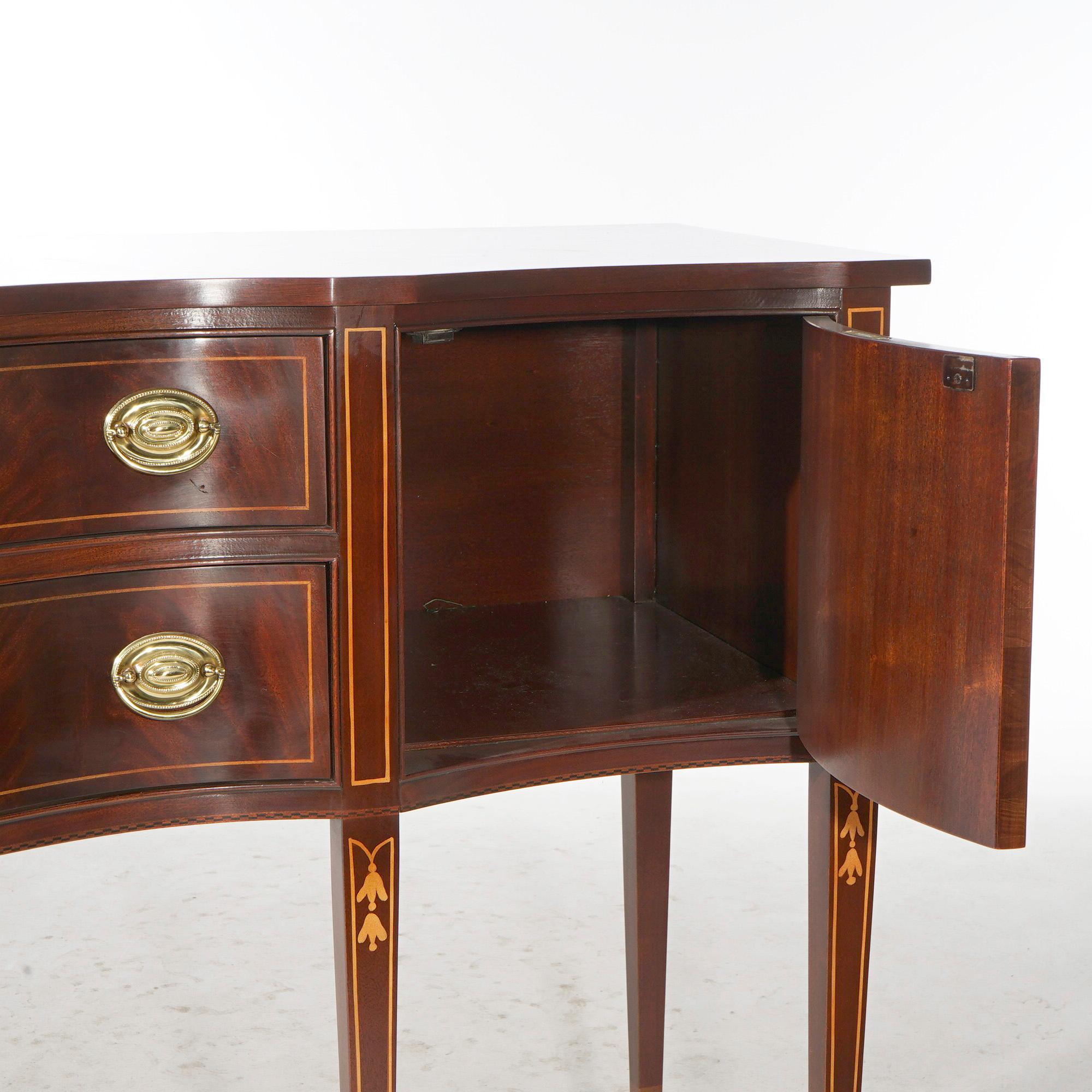 Drexel Heritage Hepplewhite Style Mahogany & Satinwood Inlaid Sideboard 20th C 1