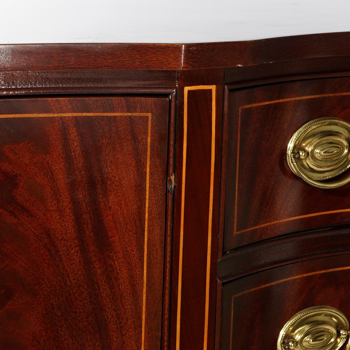 Drexel Heritage Hepplewhite Style Mahogany & Satinwood Inlaid Sideboard 20th C 2