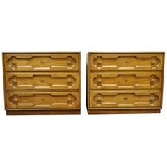Drexel Heritage Hollywood Regency Bachelor Chests Bedside Commode Dresser, Pair