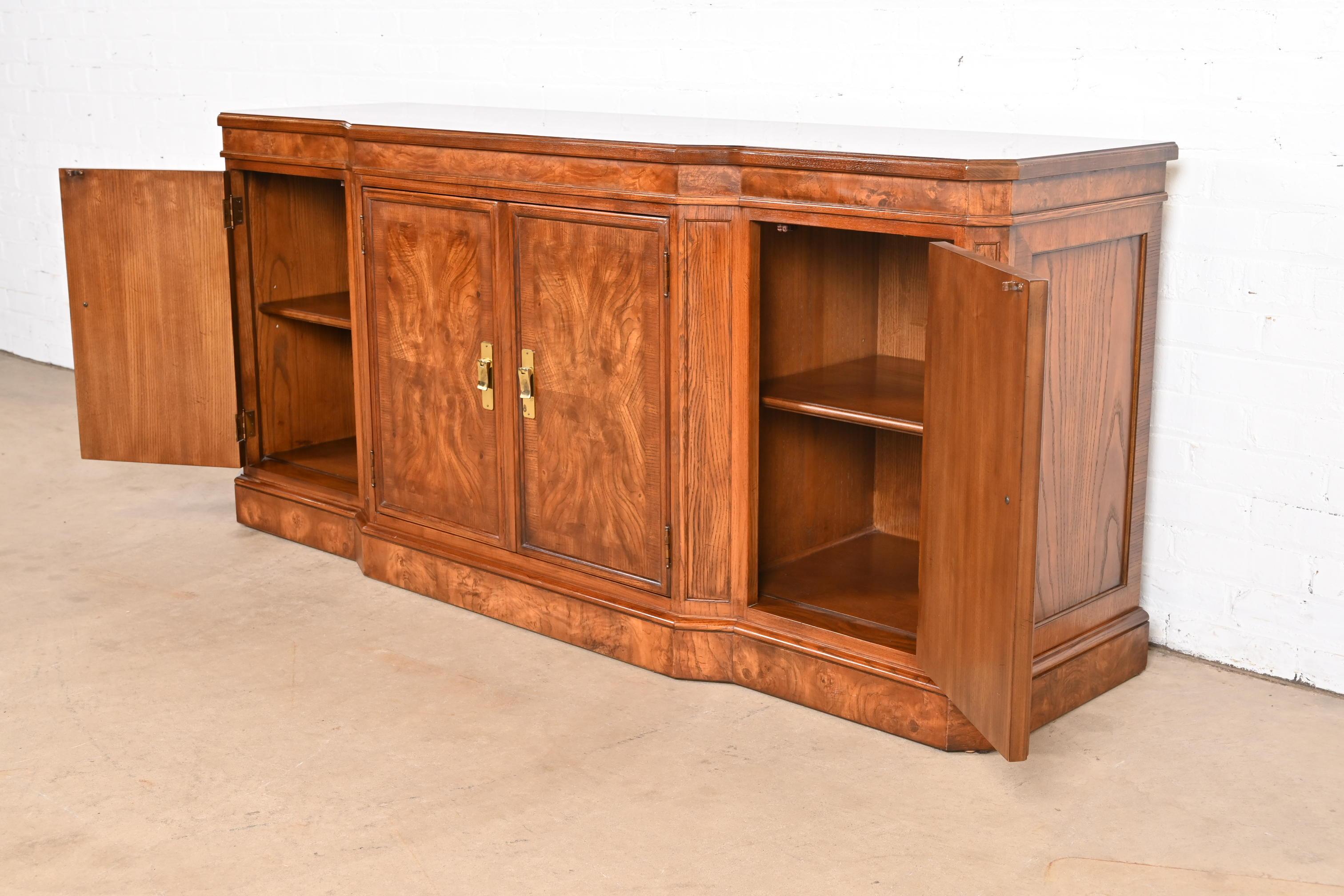 Drexel Heritage Hollywood Regency Burl Wood Sideboard or Credenza 5