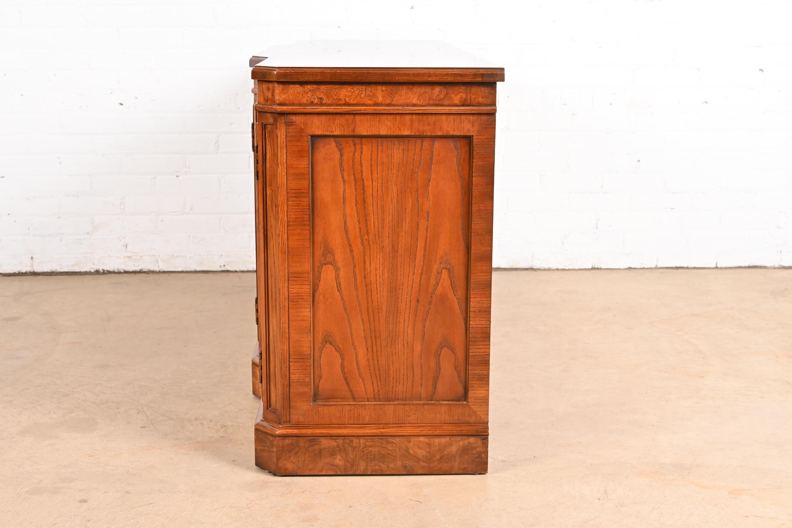 Drexel Heritage Hollywood Regency Burl Wood Sideboard or Credenza 6