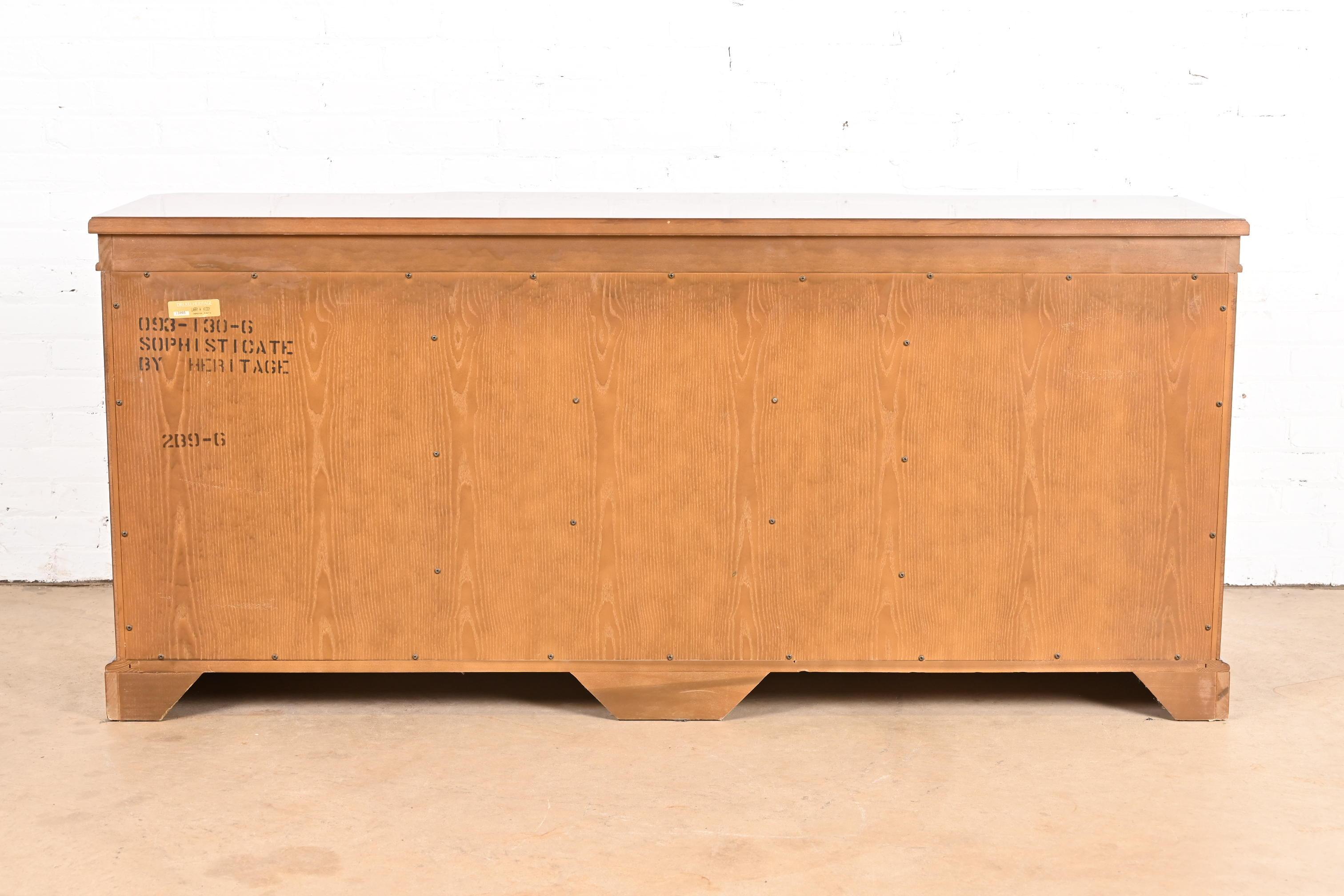 Drexel Heritage Hollywood Regency Burl Wood Sideboard or Credenza 7