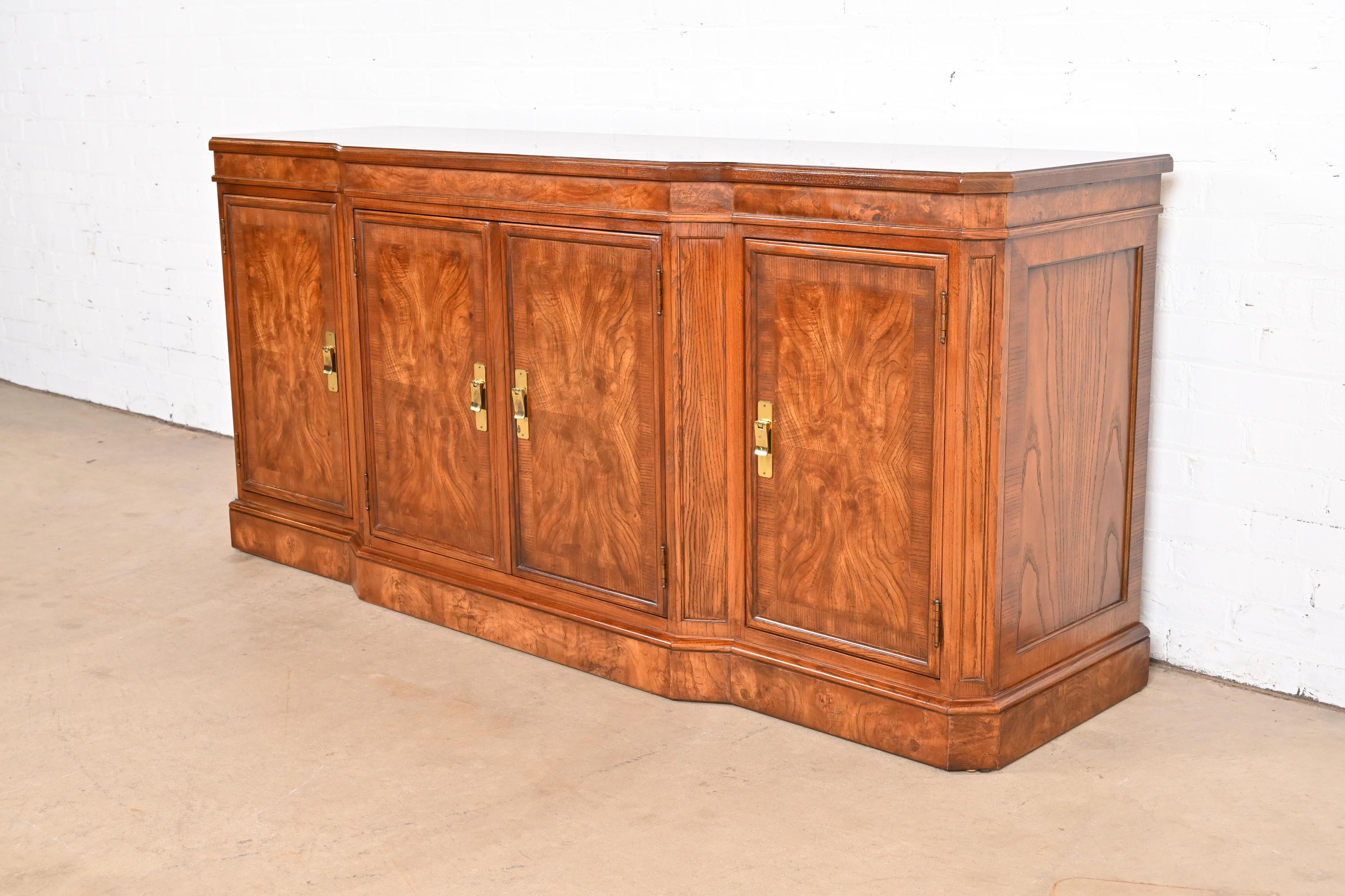 American Drexel Heritage Hollywood Regency Burl Wood Sideboard or Credenza