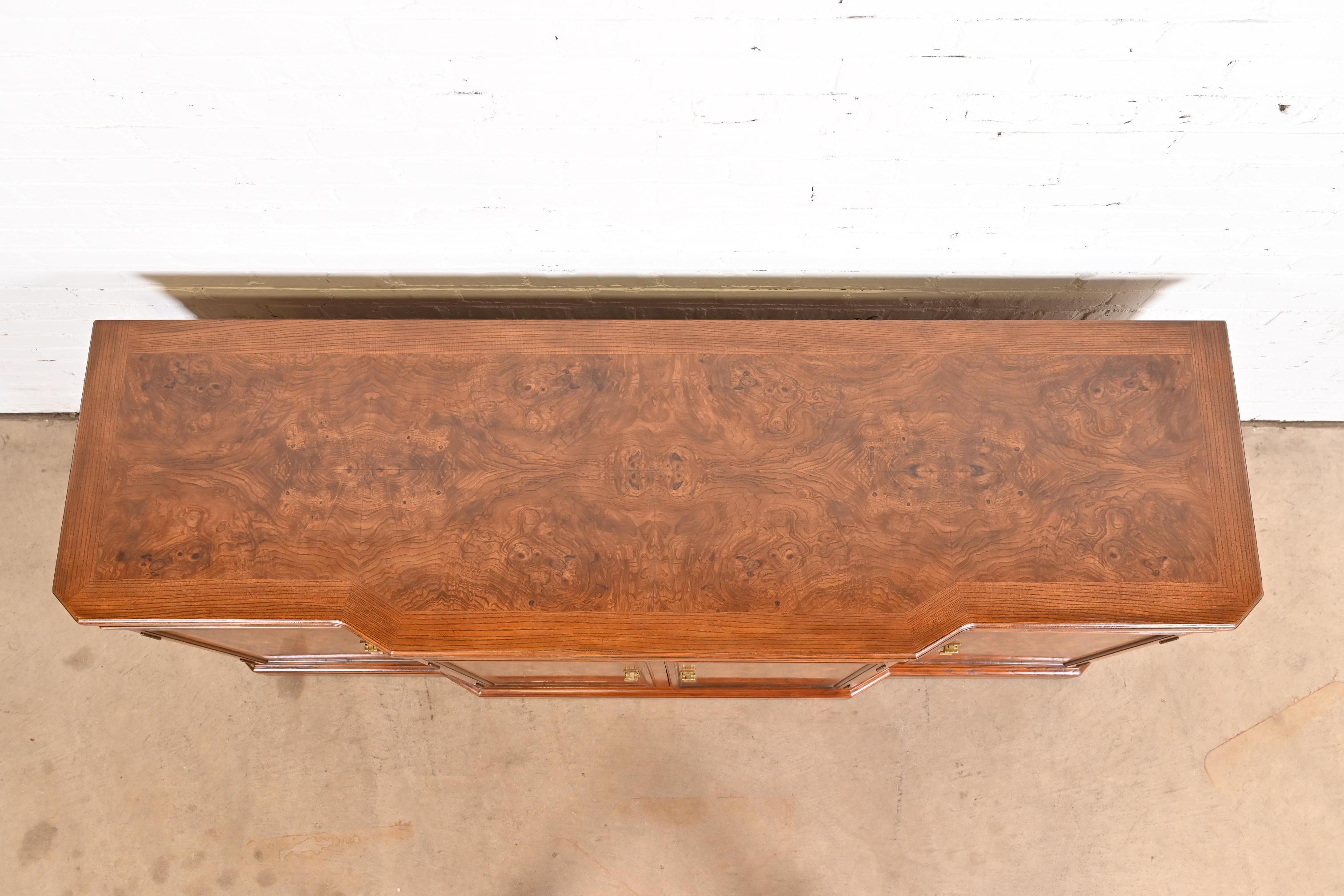 Drexel Heritage Hollywood Regency Burl Wood Sideboard or Credenza 1
