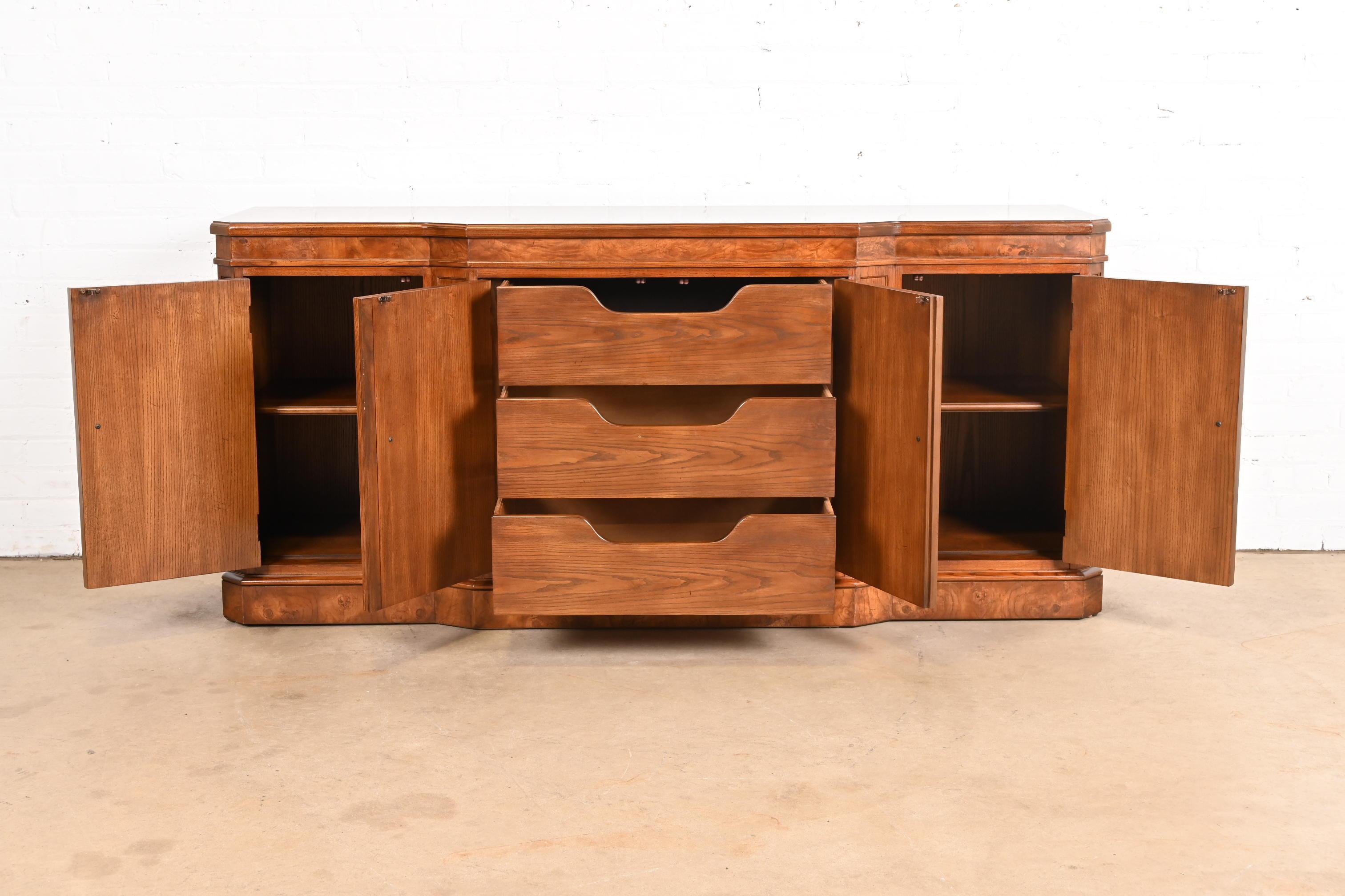 Drexel Heritage Hollywood Regency Burl Wood Sideboard or Credenza 2