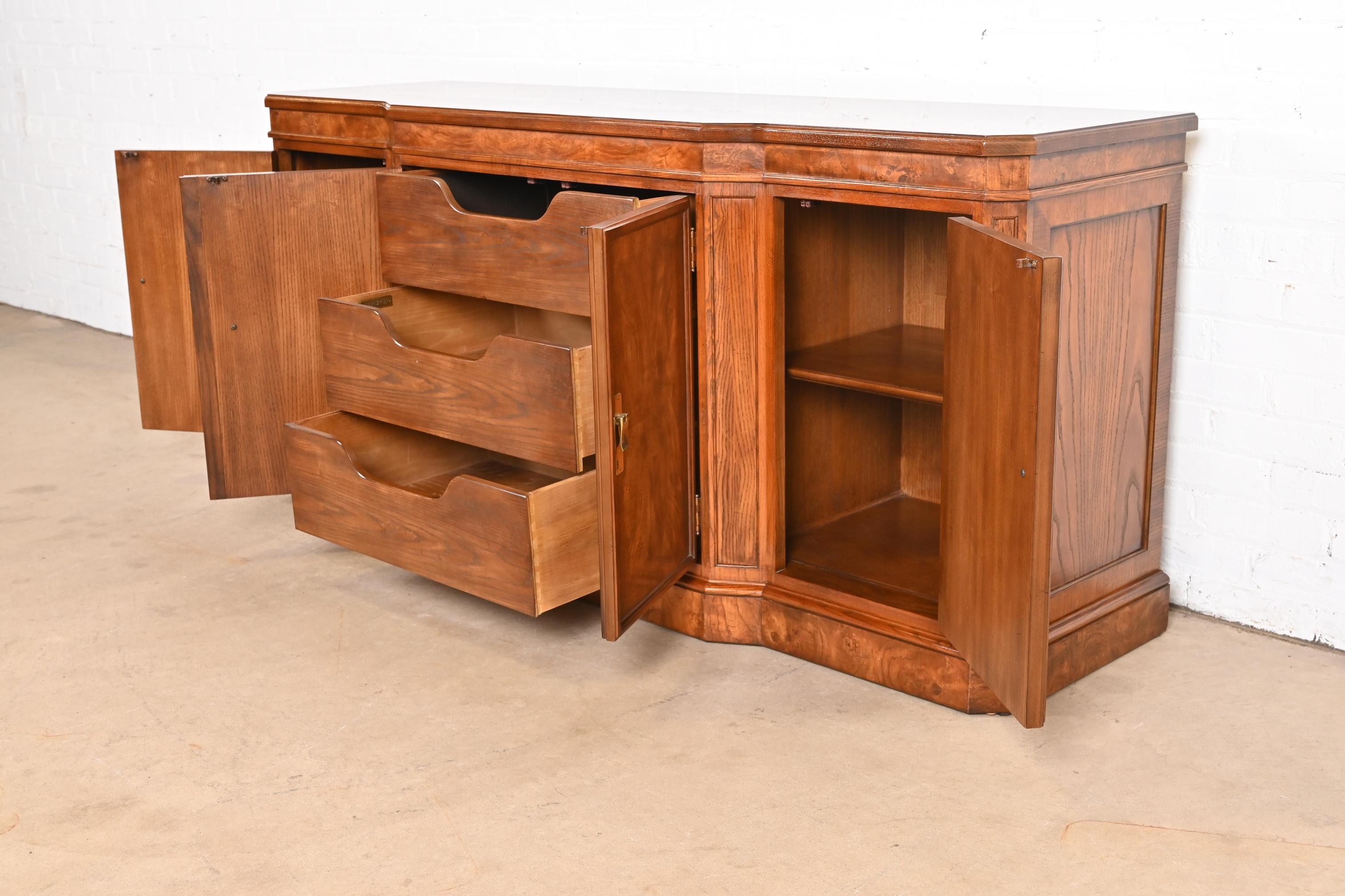 Drexel Heritage Hollywood Regency Burl Wood Sideboard or Credenza 3