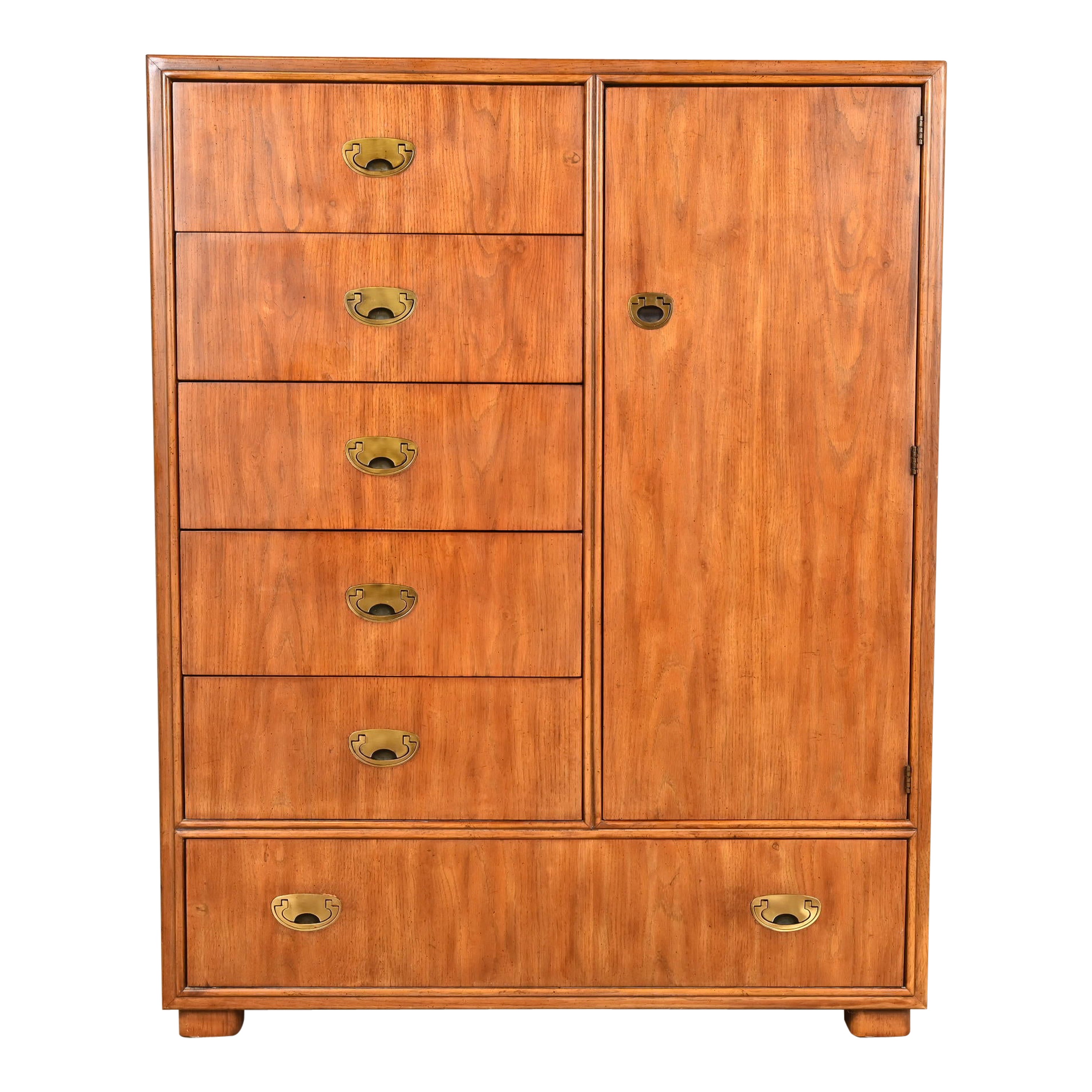 Drexel Heritage Hollywood Regency Campaign Gentleman's Chest or Armoire Dresser