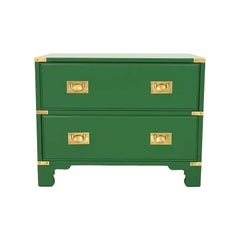 Drexel Heritage Hollywood Regency Campaign Nightstand Circa 1970s