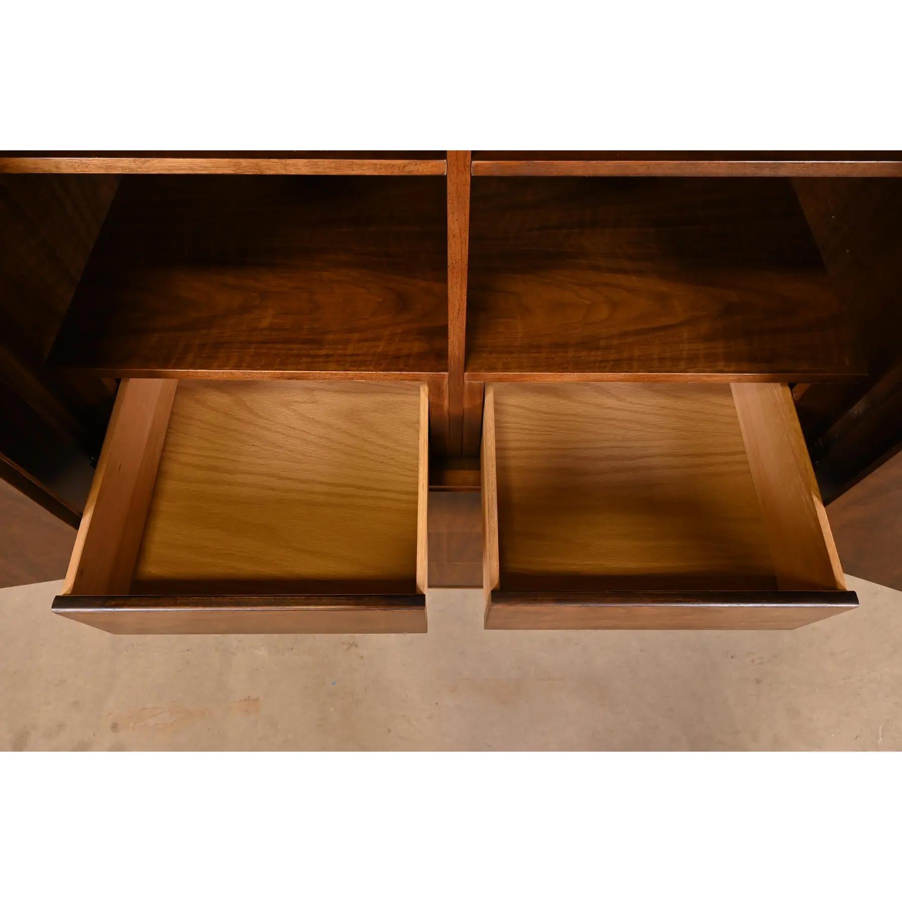 Drexel Heritage Hollywood Regency Campaign Walnut and Brass Gentleman's Chest For Sale 1