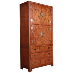Vintage Drexel Heritage Hollywood Regency Chinoiserie Armoire Dresser