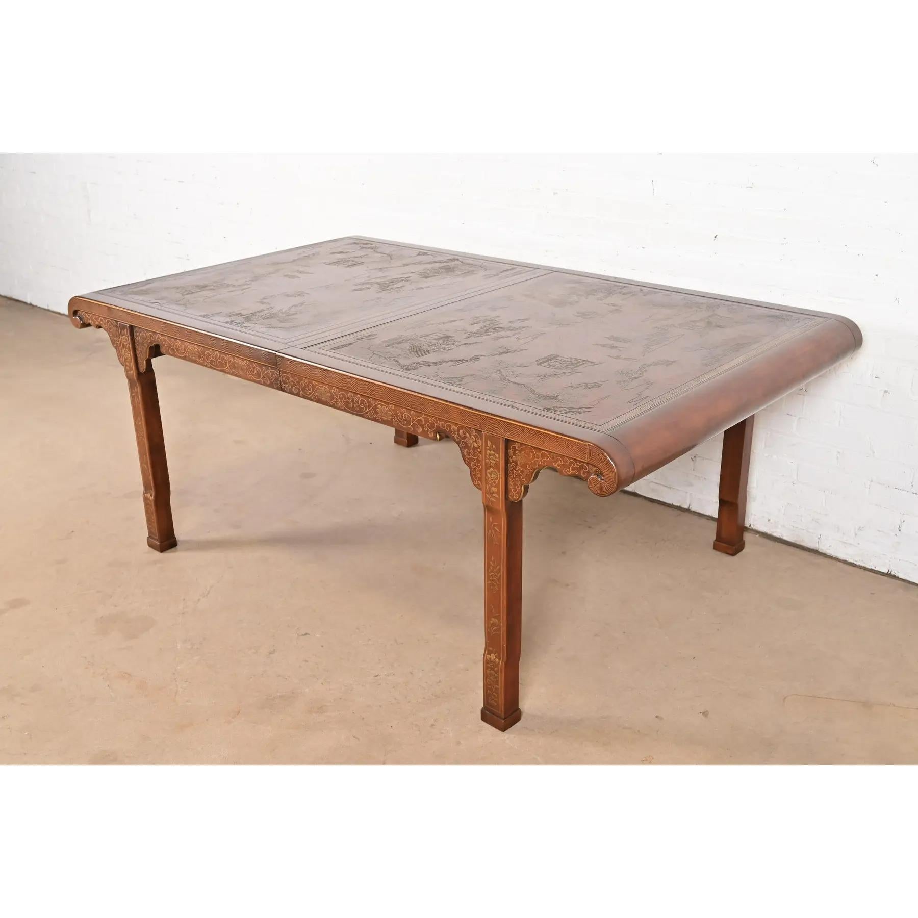 Drexel Heritage Hollywood Regency Chinoiserie Extension Dining Table, Circa 1970 For Sale 4