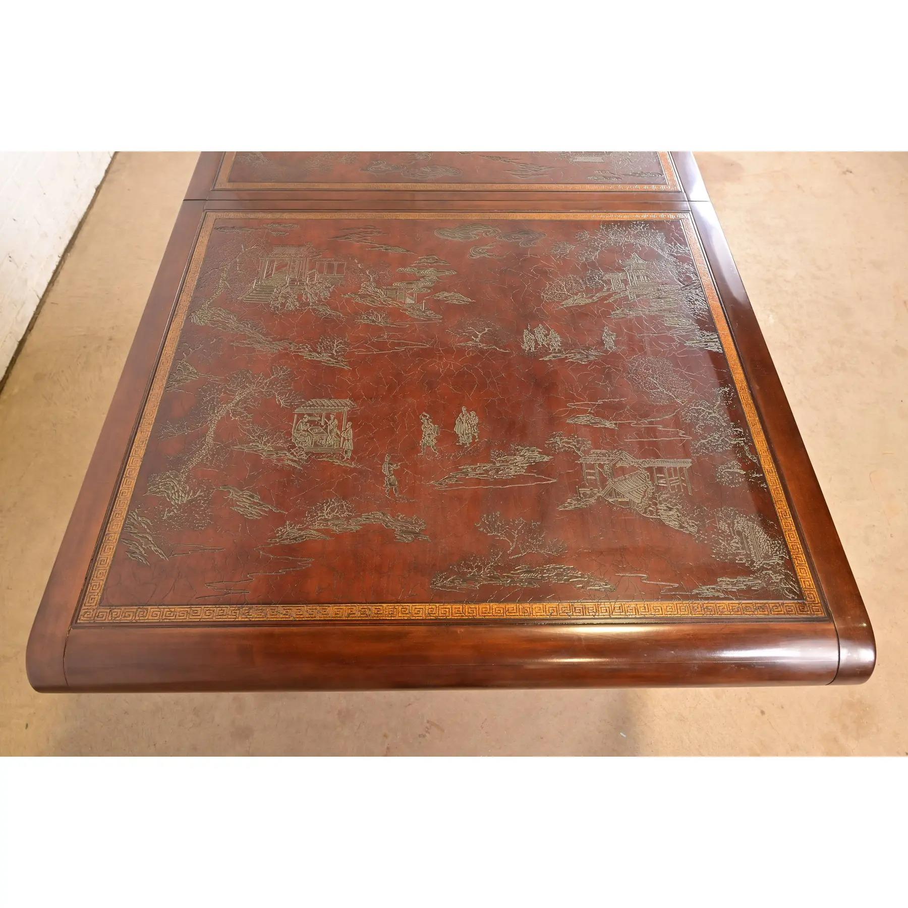 Drexel Heritage Hollywood Regency Chinoiserie Extension Dining Table, Circa 1970 For Sale 7
