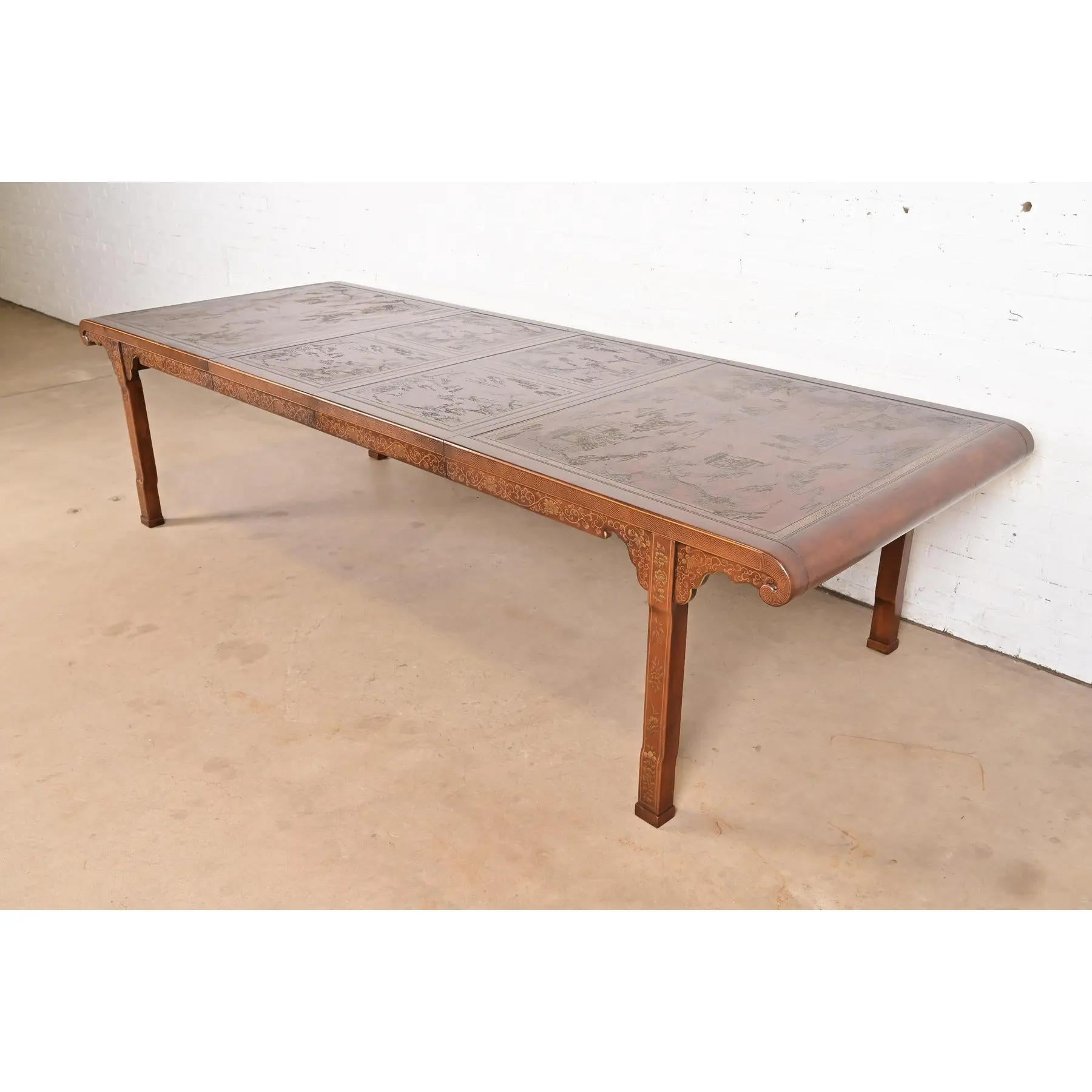 An exceptional mid-century modern Hollywood Regency Chinoiserie extension dining table

By Drexel Heritage, 