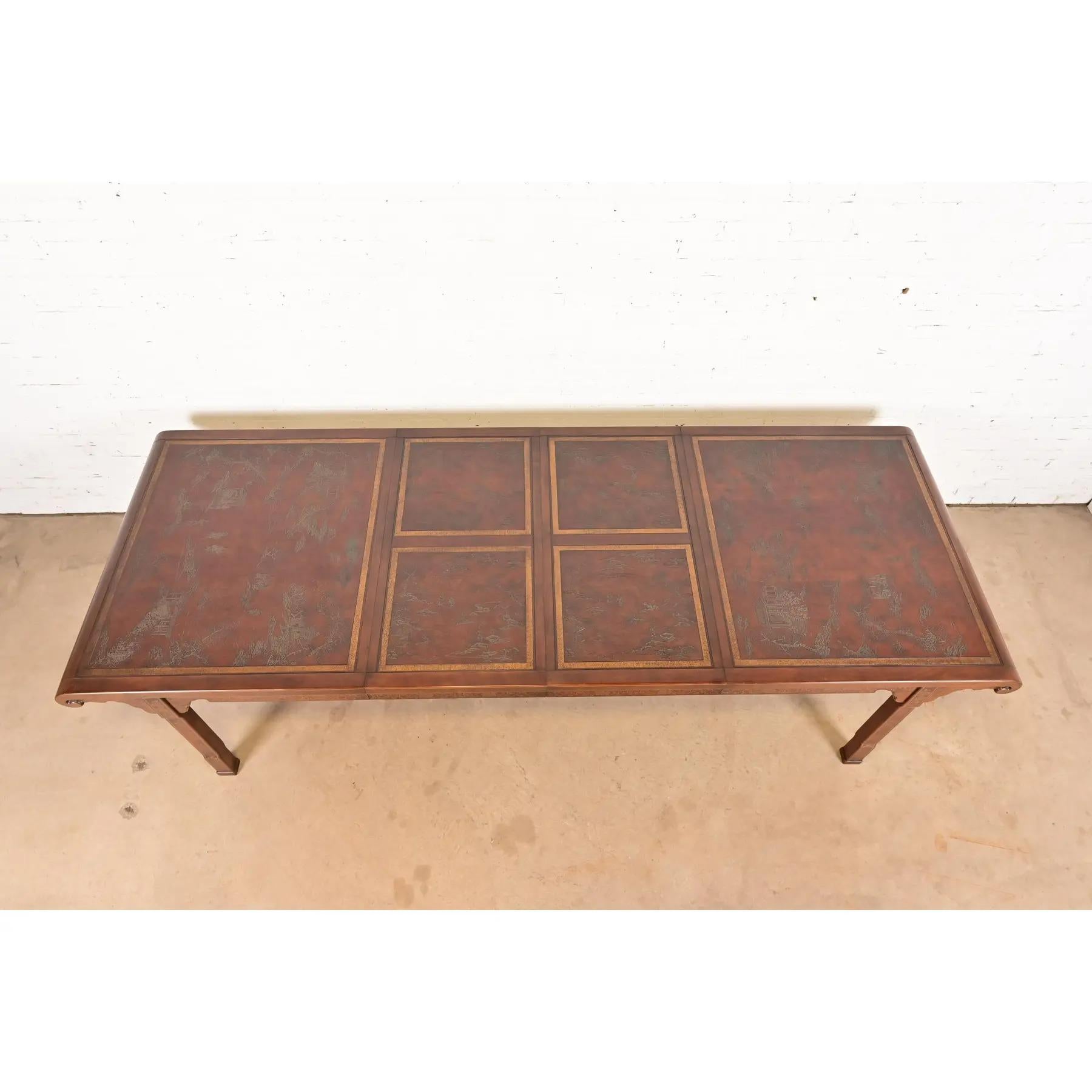 Drexel Heritage Hollywood Regency Chinoiserie Extension Dining Table, Circa 1970 For Sale 1