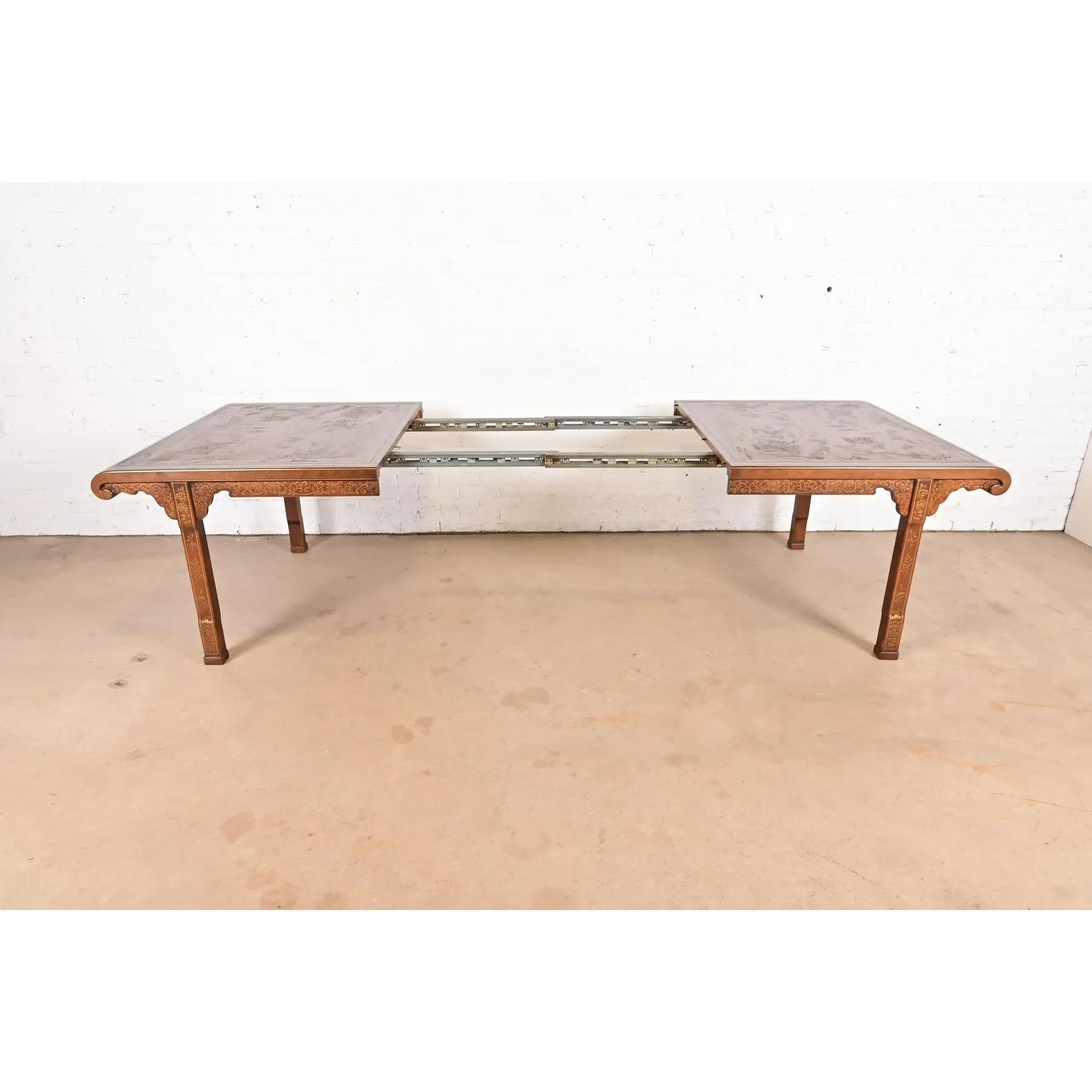 Drexel Heritage Hollywood Regency Chinoiserie Extension Dining Table, Circa 1970 For Sale 2