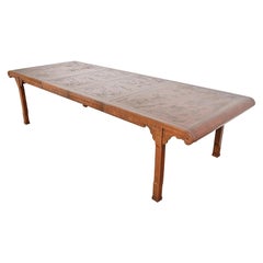 Drexel Heritage Hollywood Regency Chinoiserie Extension Dining Table, Circa 1970