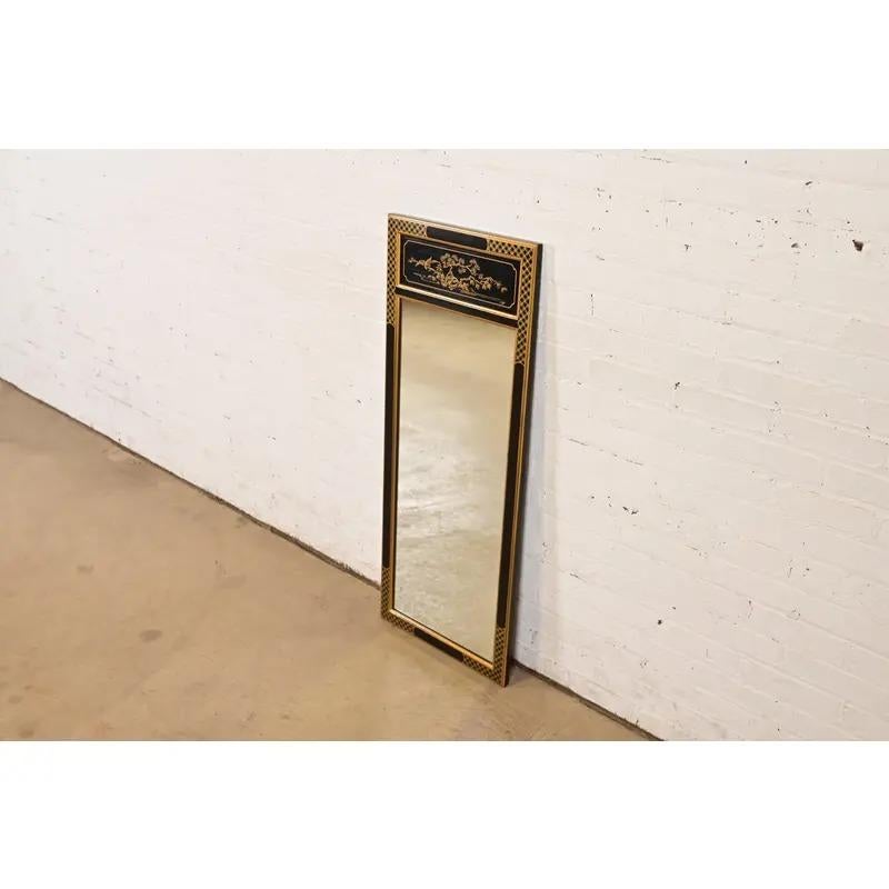 Americano Specchio da parete laccato dipinto a mano Drexel Heritage Hollywood Regency Chinoiserie in vendita