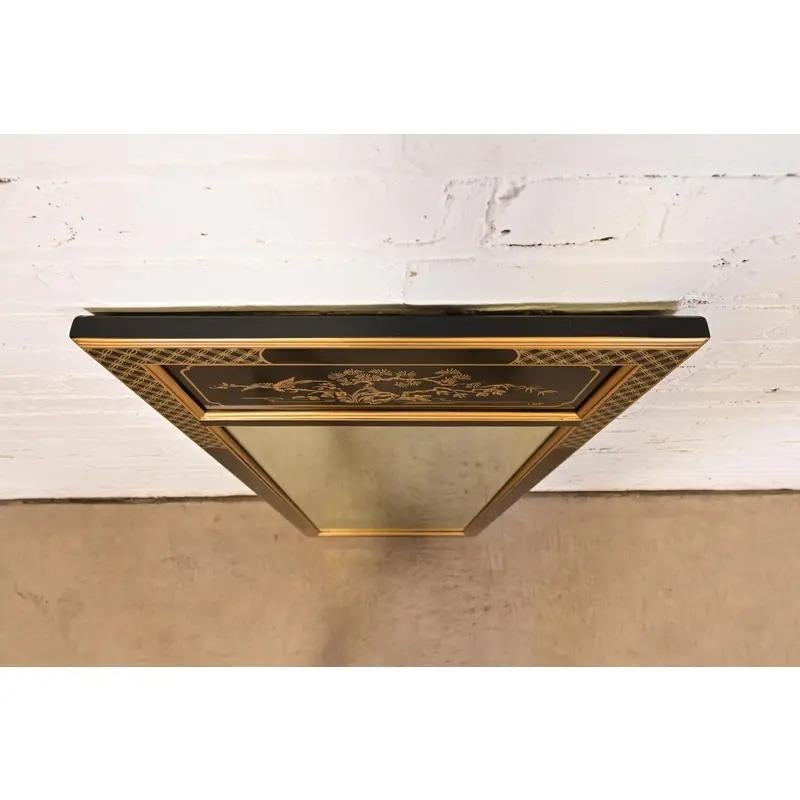 Specchio da parete laccato dipinto a mano Drexel Heritage Hollywood Regency Chinoiserie in vendita 2