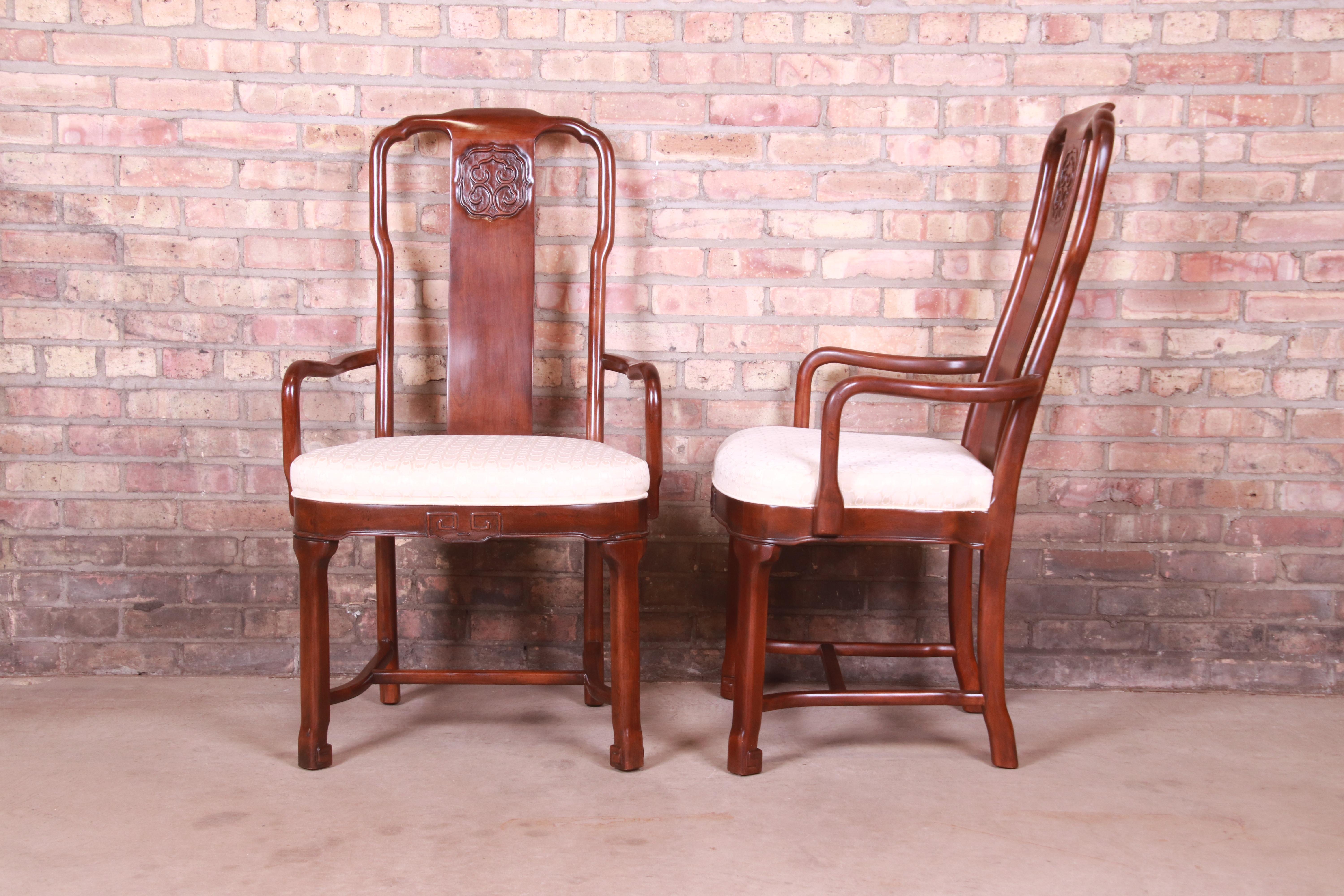 Drexel Heritage Hollywood Regency Chinoiserie Mahogany Dining Chairs, Set of 8 3