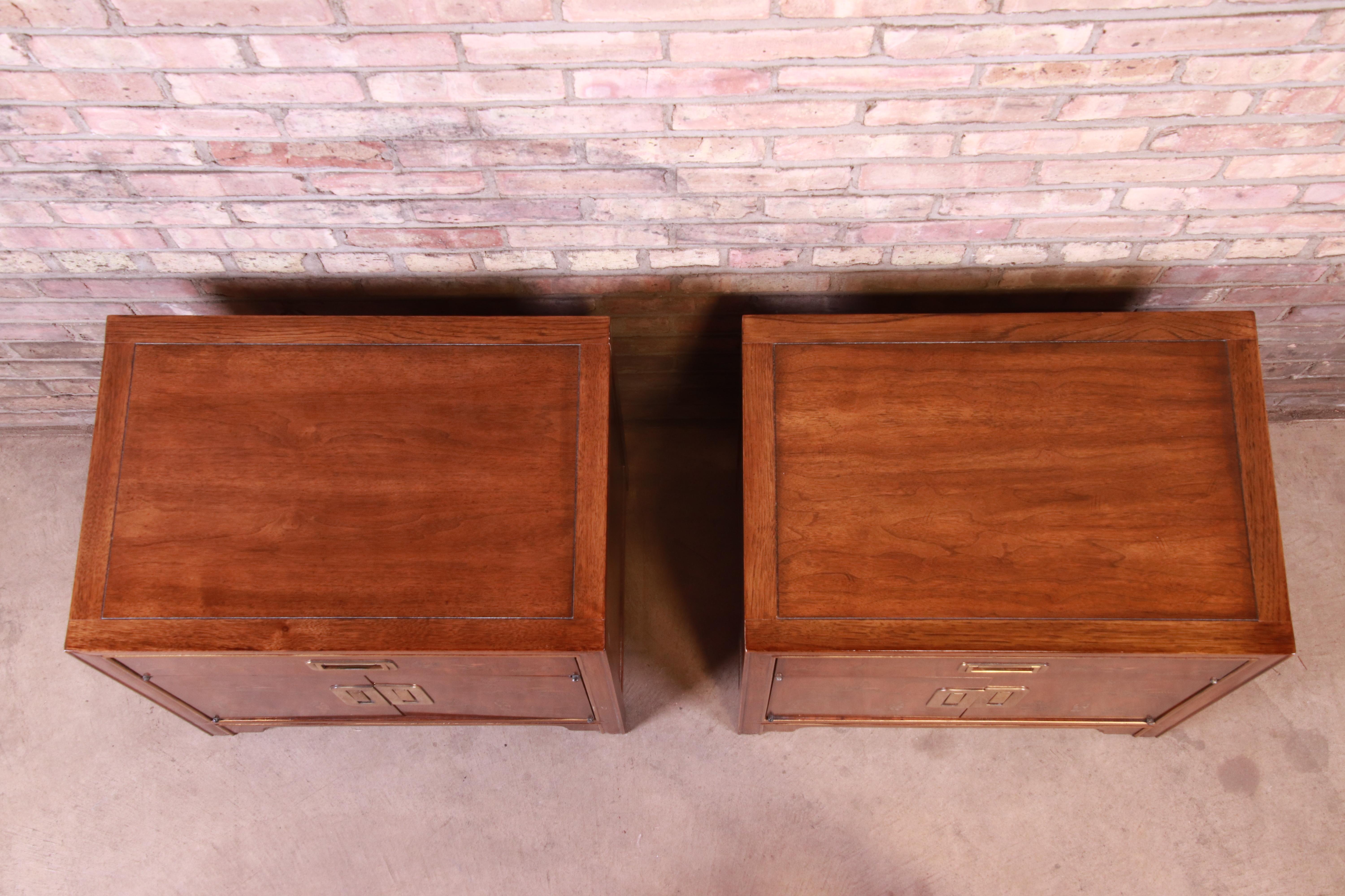 Drexel Heritage Hollywood Regency Chinoiserie Nightstands, Pair 2