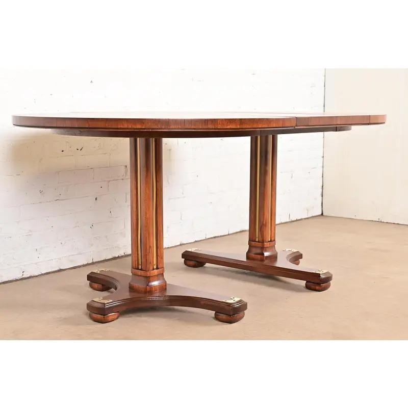 Drexel Heritage Table de salle à manger à rallonge Hollywood Regency, nouvellement revernie en vente 4