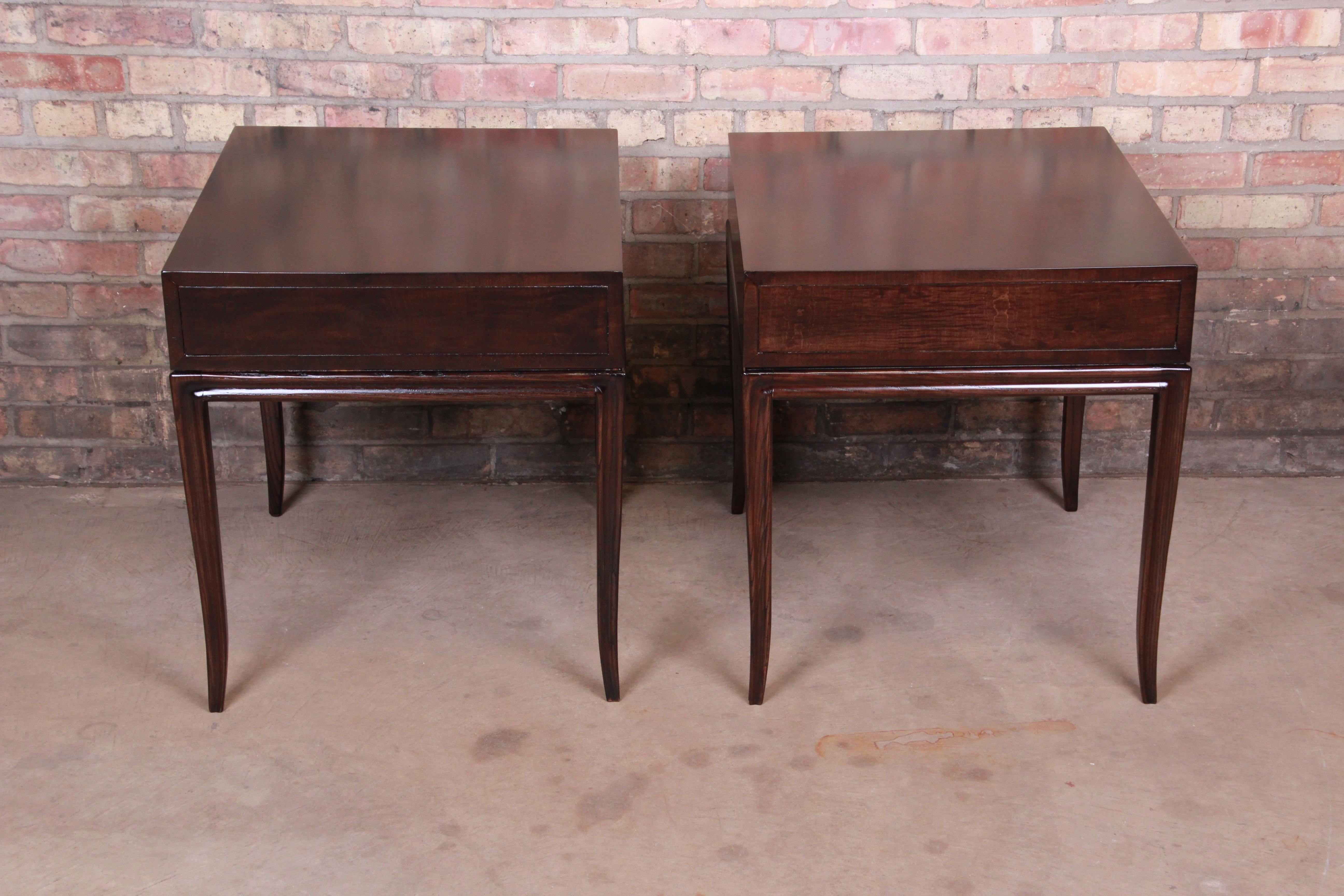 Drexel Heritage Hollywood Regency Mahogany Nightstands or End Tables, Refinished 7