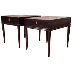 Retro Drexel Heritage Hollywood Regency Mahogany Nightstands or End Tables, Refinished