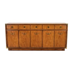 Drexel Heritage Hollywood Regency Walnut Sideboard Credenza, Circa 1970s
