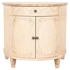 Drexel Heritage Italian Neoclassical Demilune Cabinet