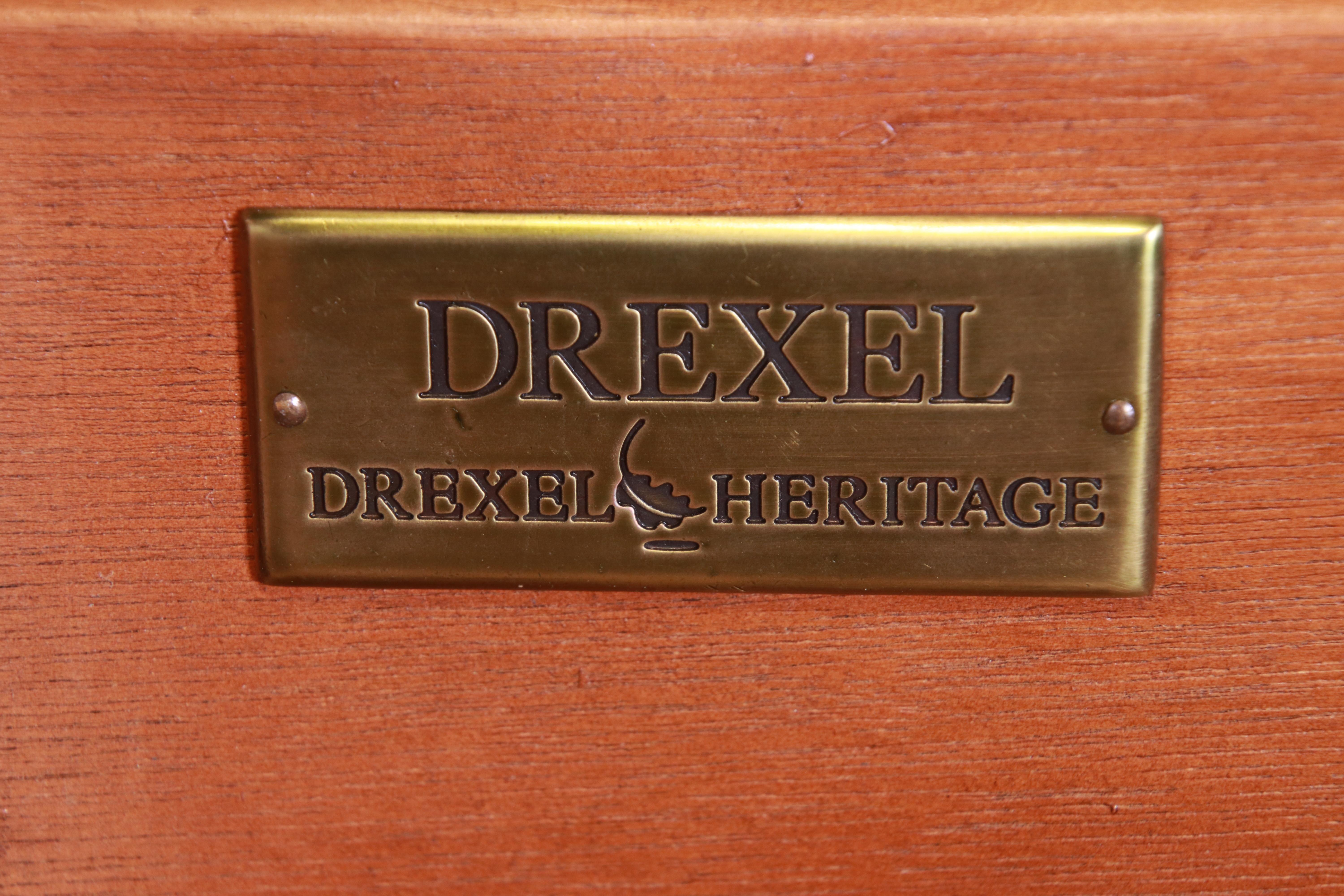 Drexel Heritage Italian Provincial Burled Walnut Marble-Top Dresser or Sideboard 4