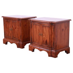Drexel Heritage Italian Provincial Sculpted Pine Nightstands, Pair