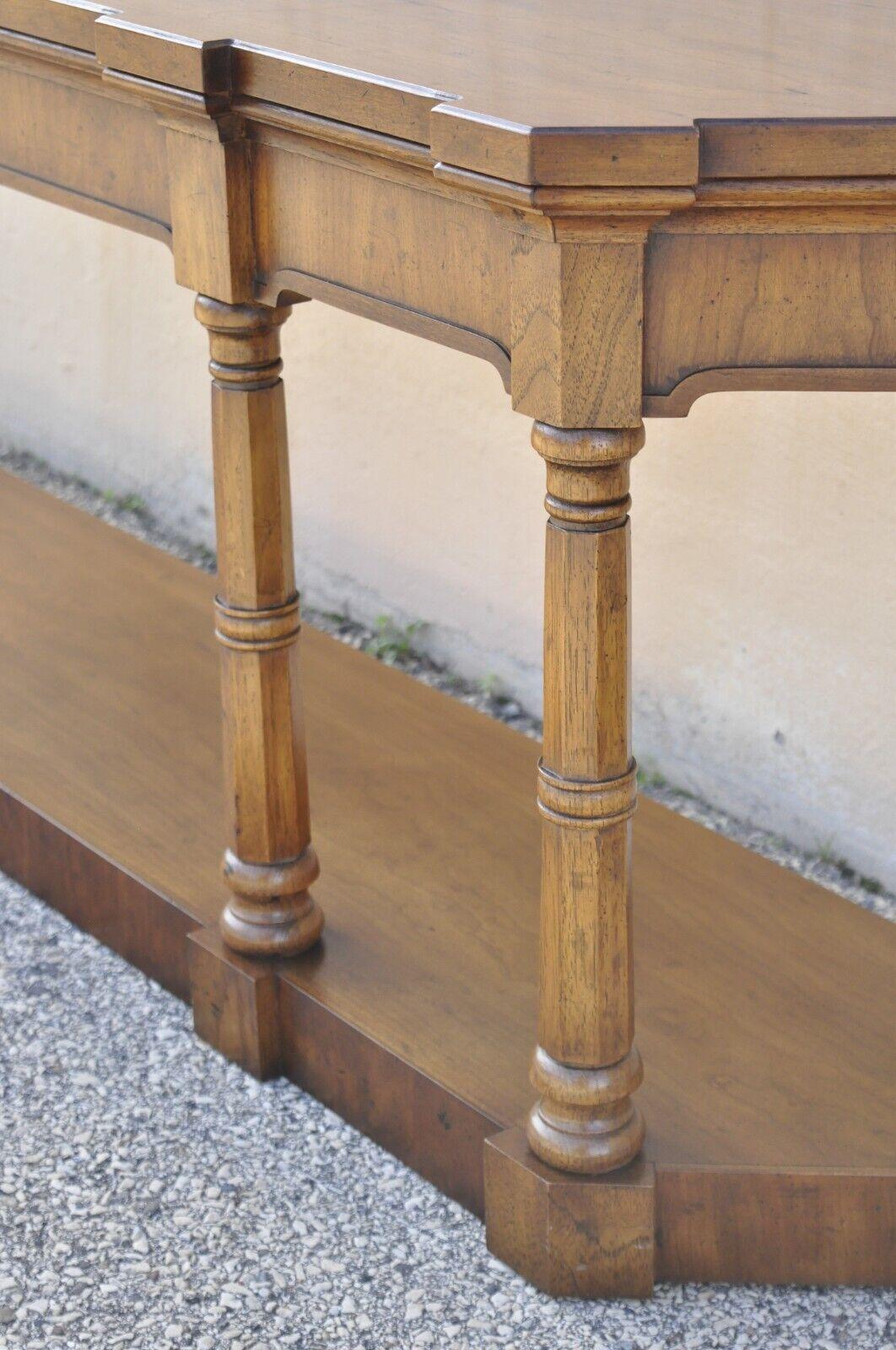 Drexel Heritage Italian Provincial Style Walnut Console Sofa Hall Table In Good Condition In Philadelphia, PA