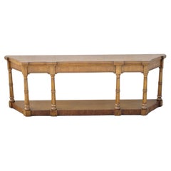 Retro Drexel Heritage Italian Provincial Style Walnut Console Sofa Hall Table