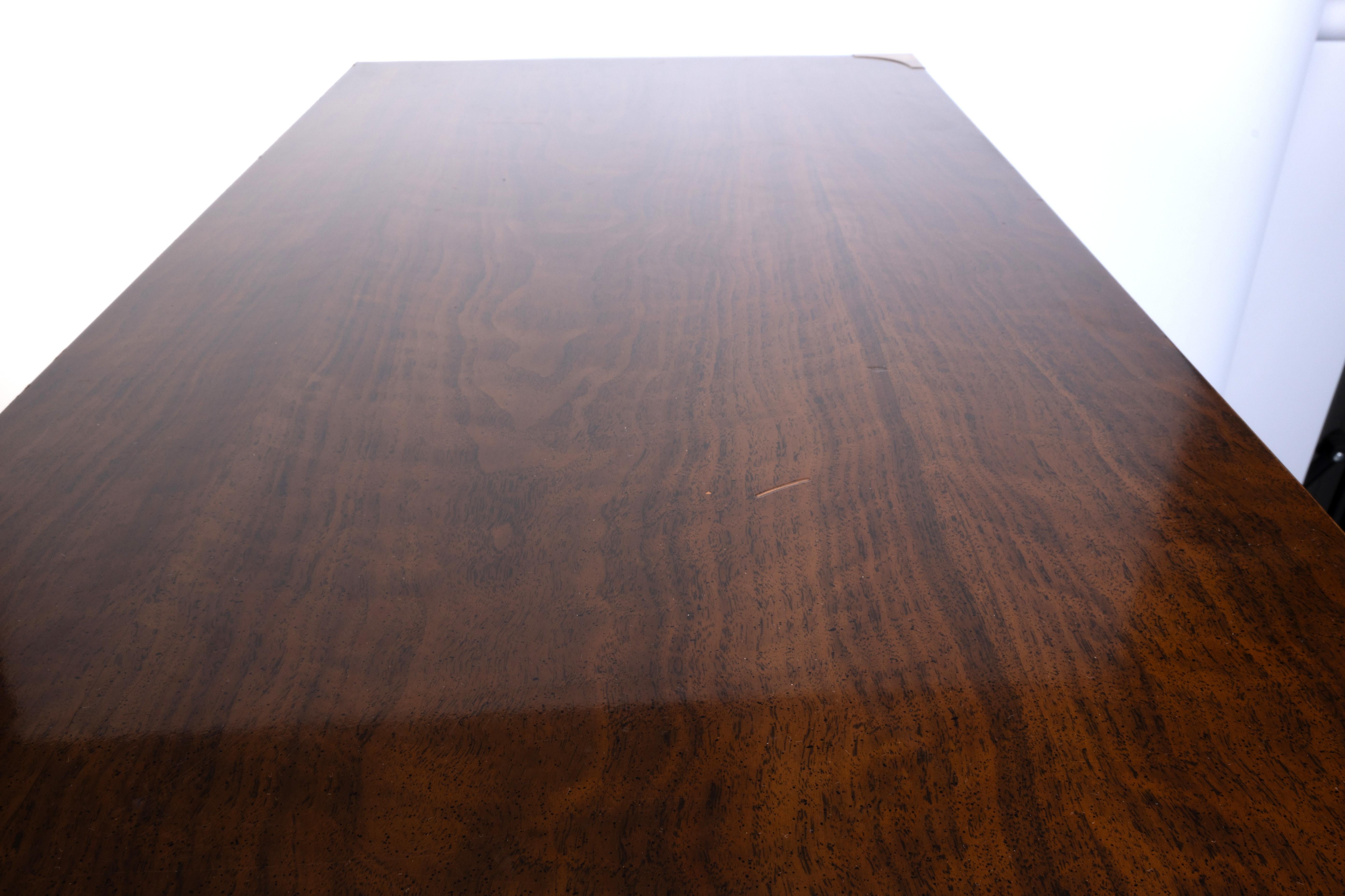Drexel Heritage Lacquered Walnut Campaign Style Chest Of Drawers C.1970 4