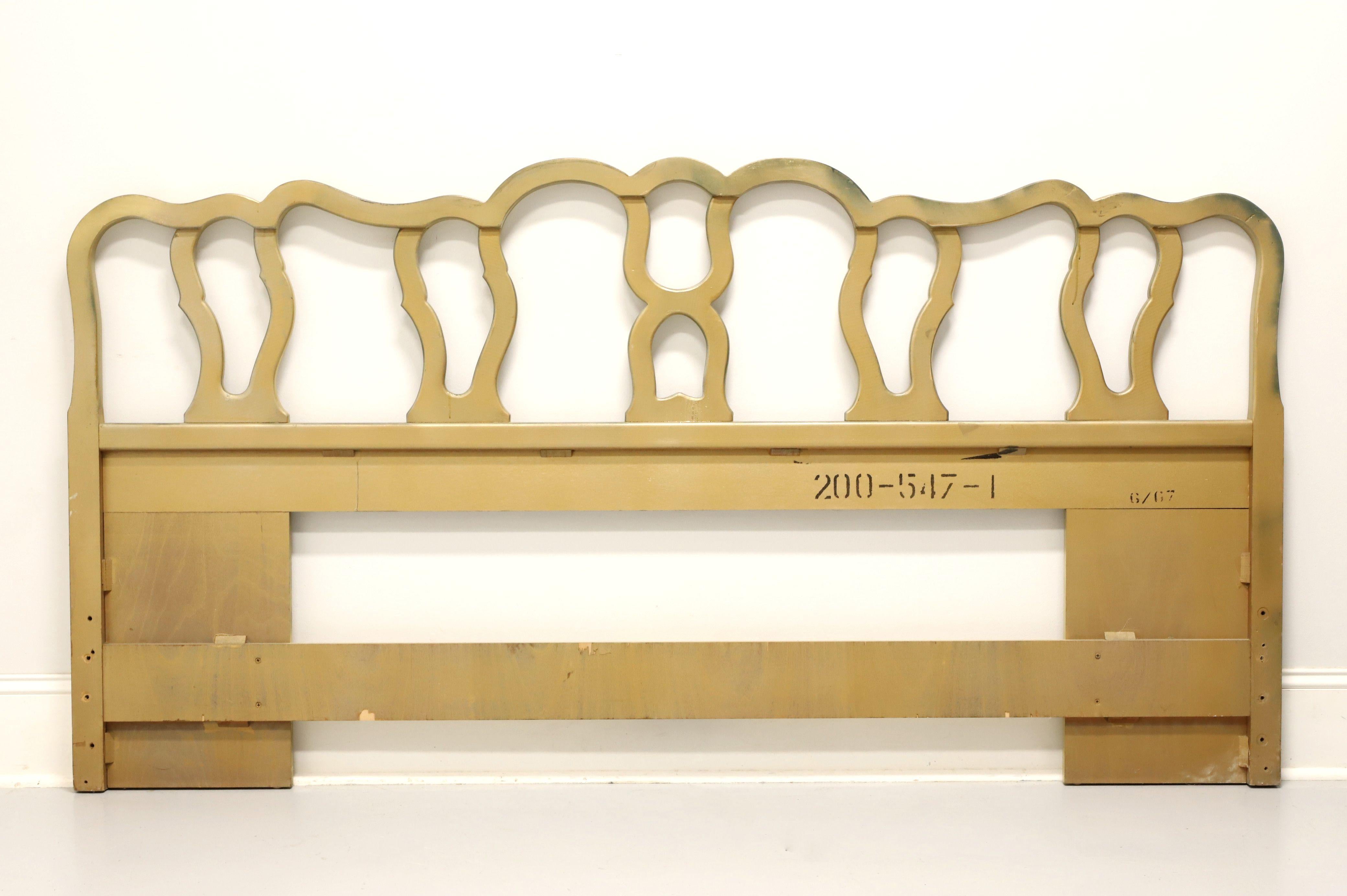 DREXEL HERITAGE Light Gold Painted Wood French Provincial King Size Headboard 1